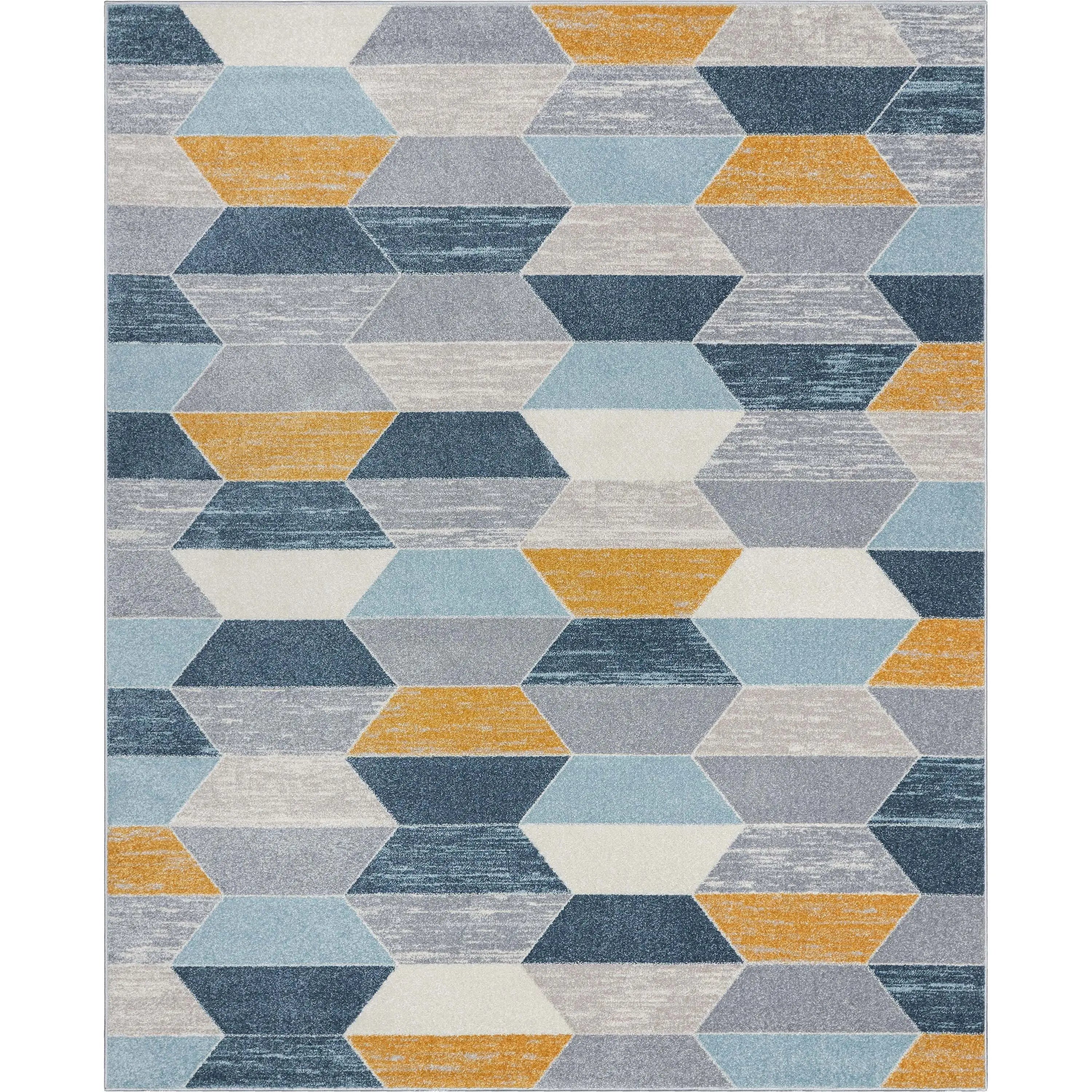 Maddox Blue Modern Geometric Rug、mySite、gigharbornorthrealestate