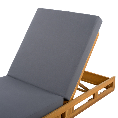 LOUNGE CHAISE SET, ACACIA WOOD WITH WATER-RESISTANT LOUNGE CUSHIONS (CREAM & 4 INCH THICK) - MATCHING DARK GREY VERSION AVAILABLE、、eastwooduniform