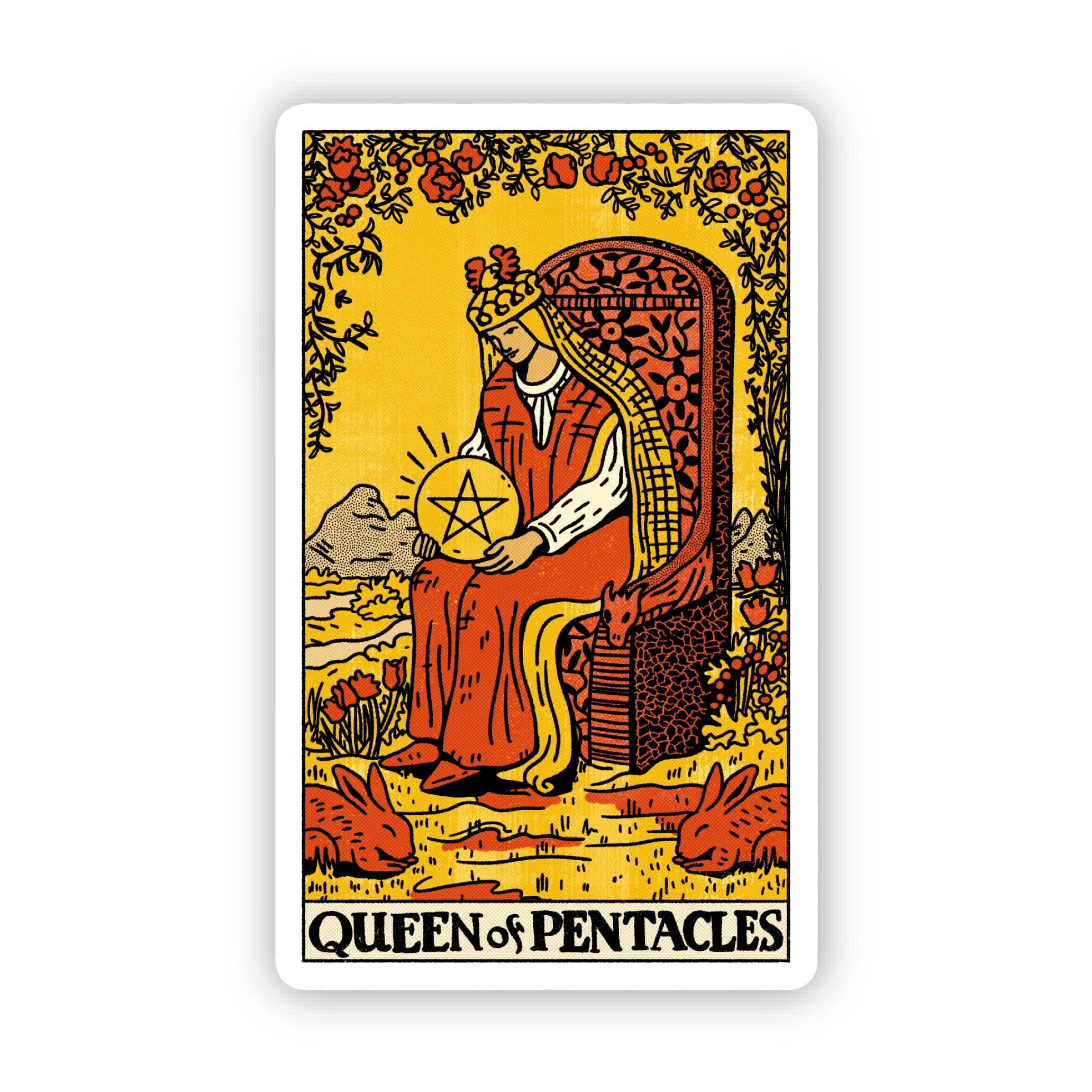  Queen of Pentacles Tarot Card Sticker、mySite、elrpsem3k