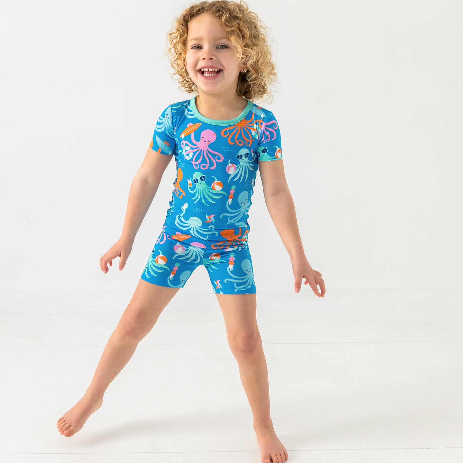  Octopus Party Two-Piece Short Sleeve & Shorts Pajama Set、mySite、layawaytickets