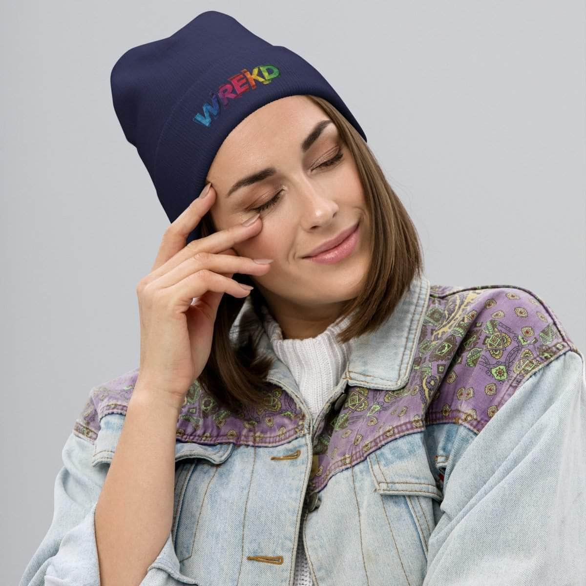  WREKD Colorful Embroidered Beanie、mySite、merchandisen