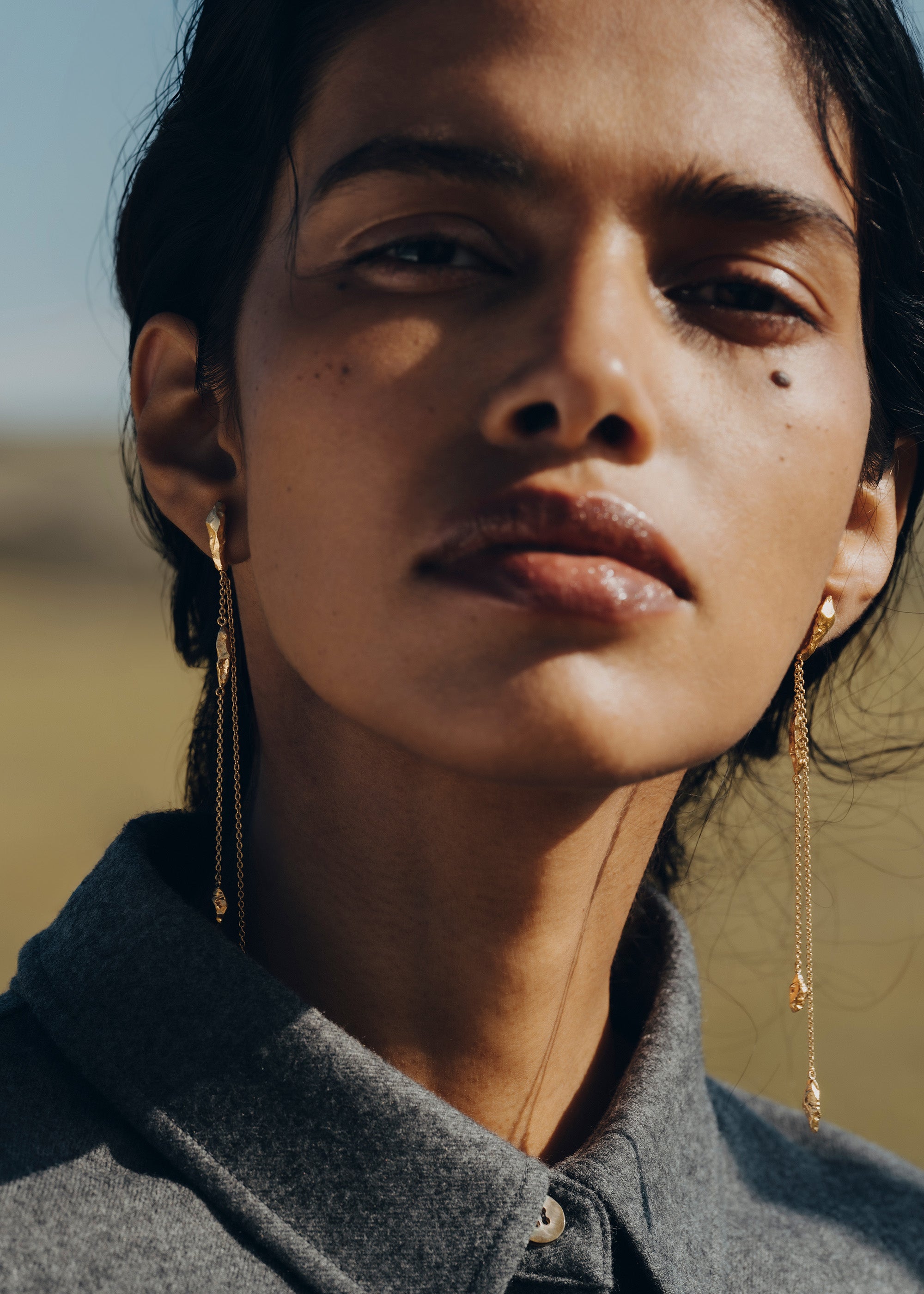 Boucles d'oreilles chane Eroz - Dor茅e � l��or 24 carats、mySite、camillekostekn