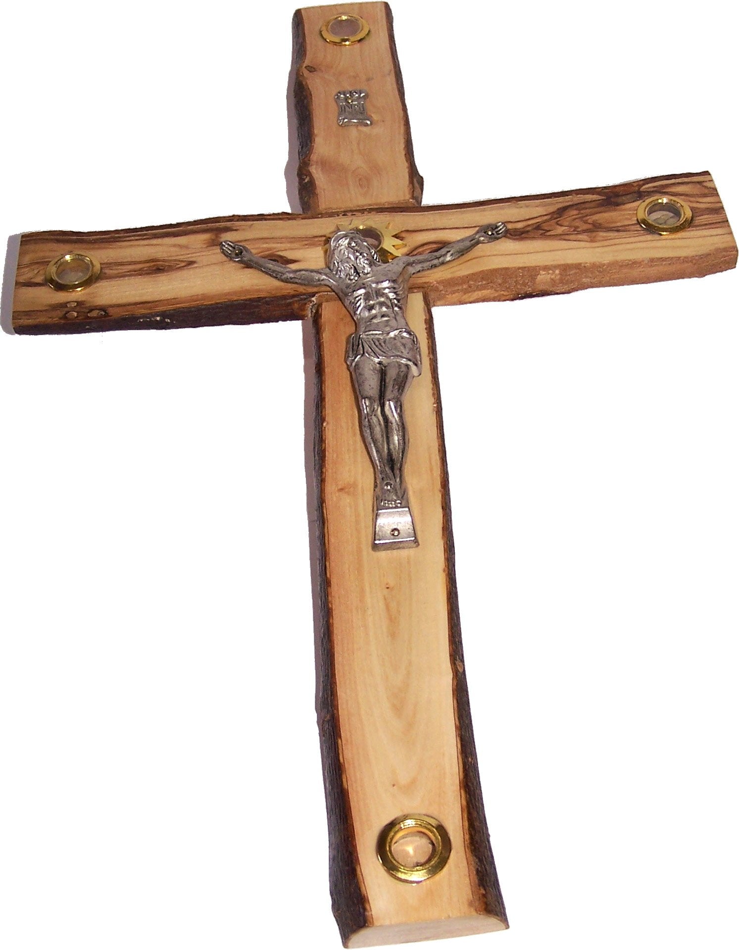  Holy Land Market Rugged with Rustic/bark Edges Olive Wood Cross/Crucifix from Bethlehem、mySite、elrpsem3k