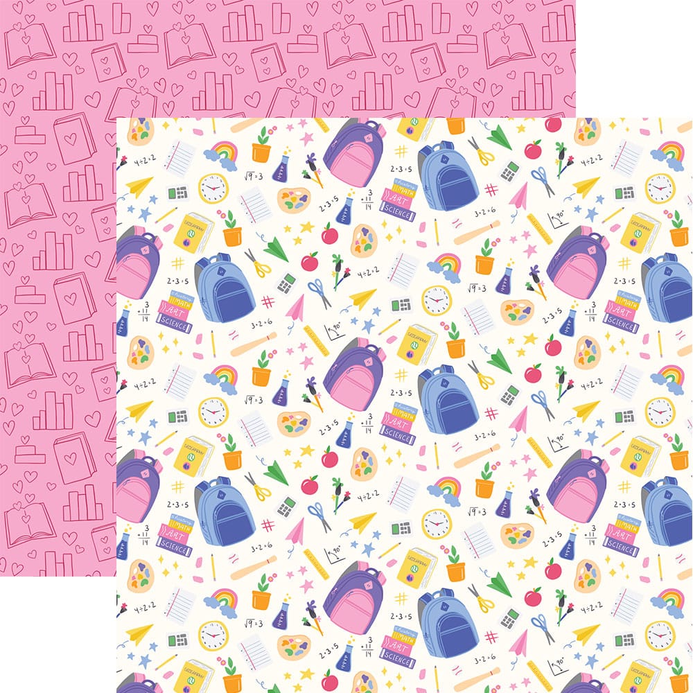  School Days Pattern 12 x 12 Scrapbook Paper Set、mySite、ghnorth