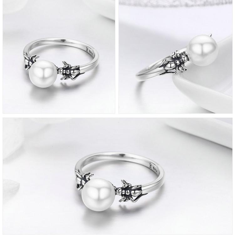 Spider and Pearl Earrings and Ring in Sterling Silver, Adorable!、mySite、g9winljtr