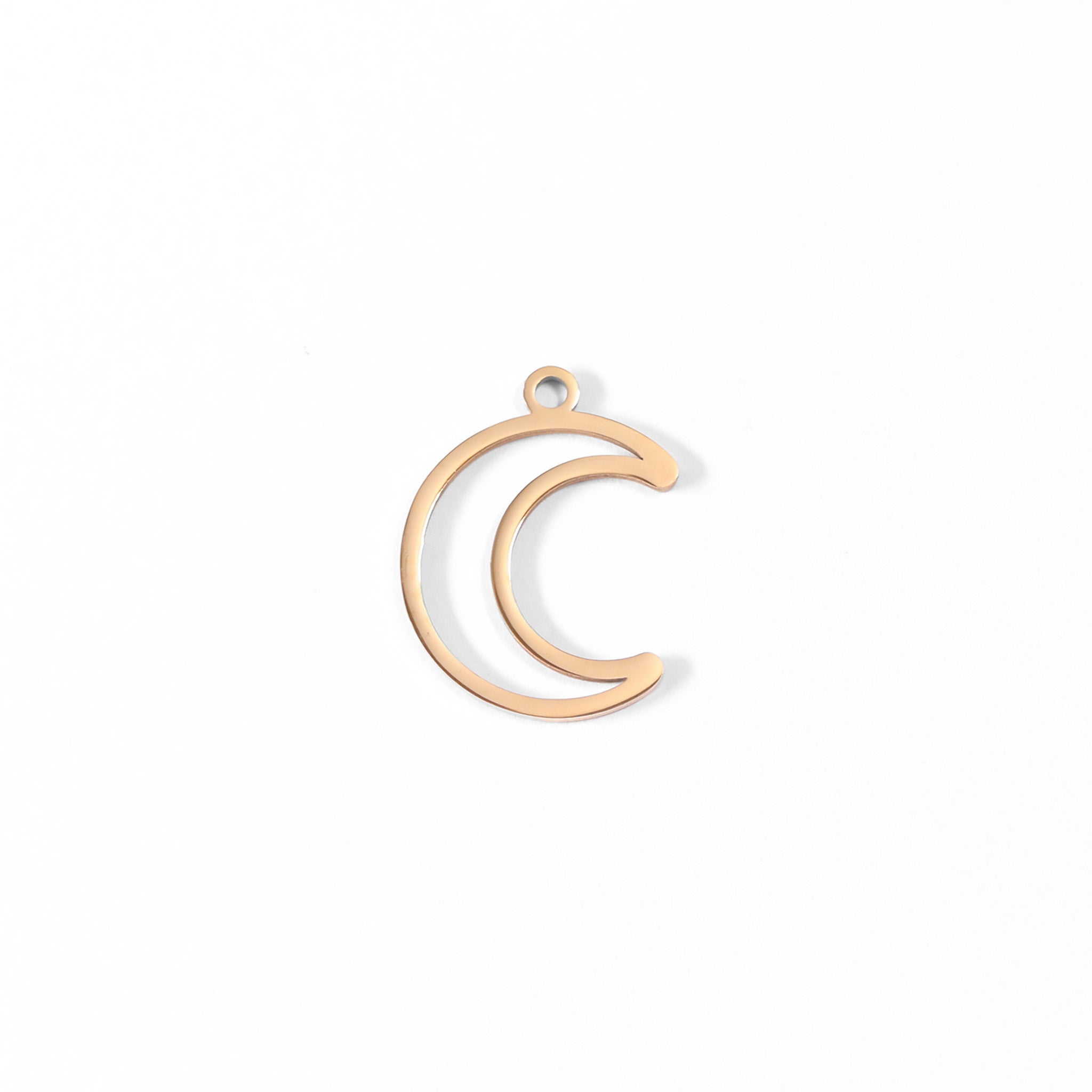 18K Gold PVD Stainless Steel Crescent Moon Charm / PDL0043、mySite、dreamappss