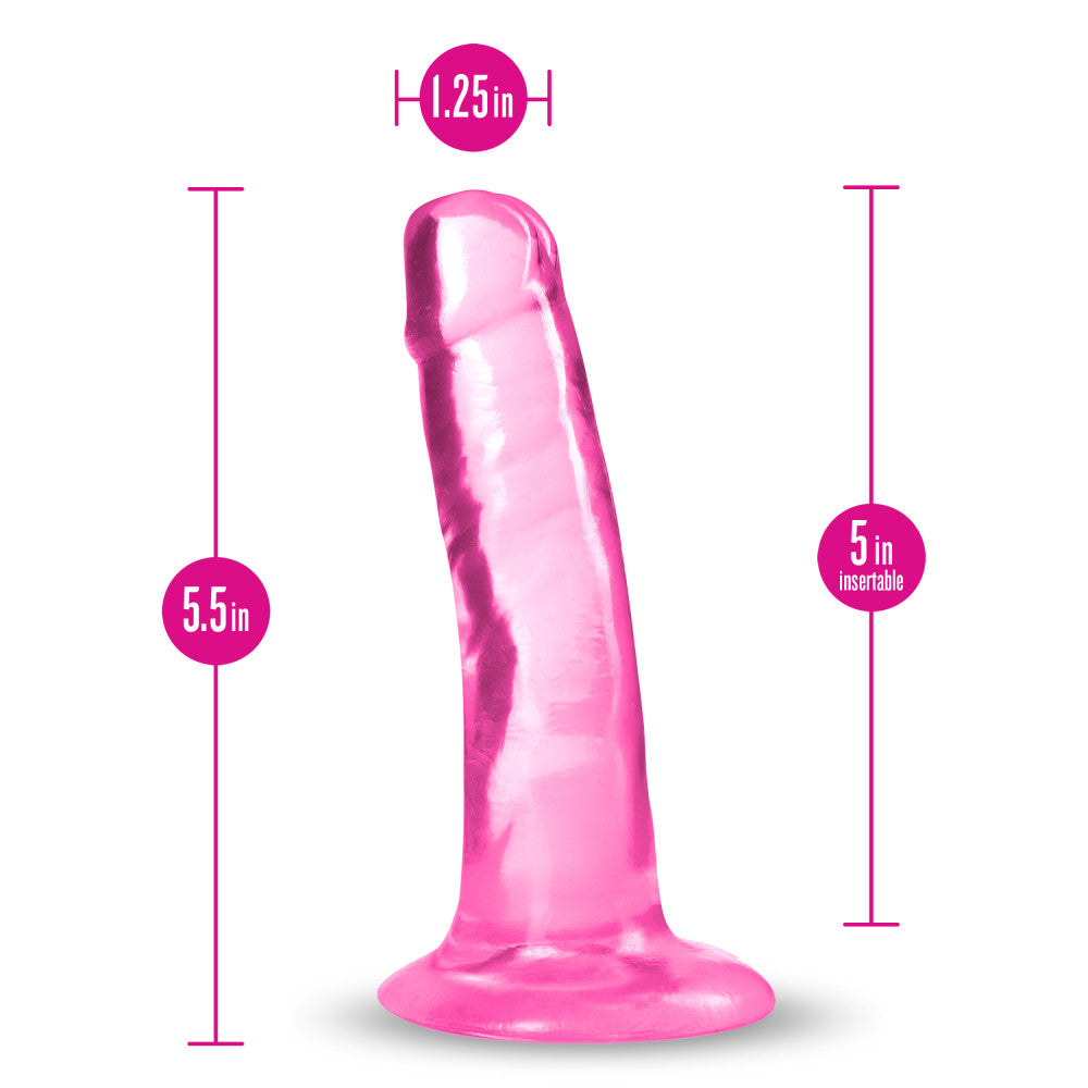 B Yours Plus By Blush® | Hard N’ Happy Realistic G-Spot Pink 5.5-Inch Long Dildo With Suction Cup Base、mySite、bottomscart