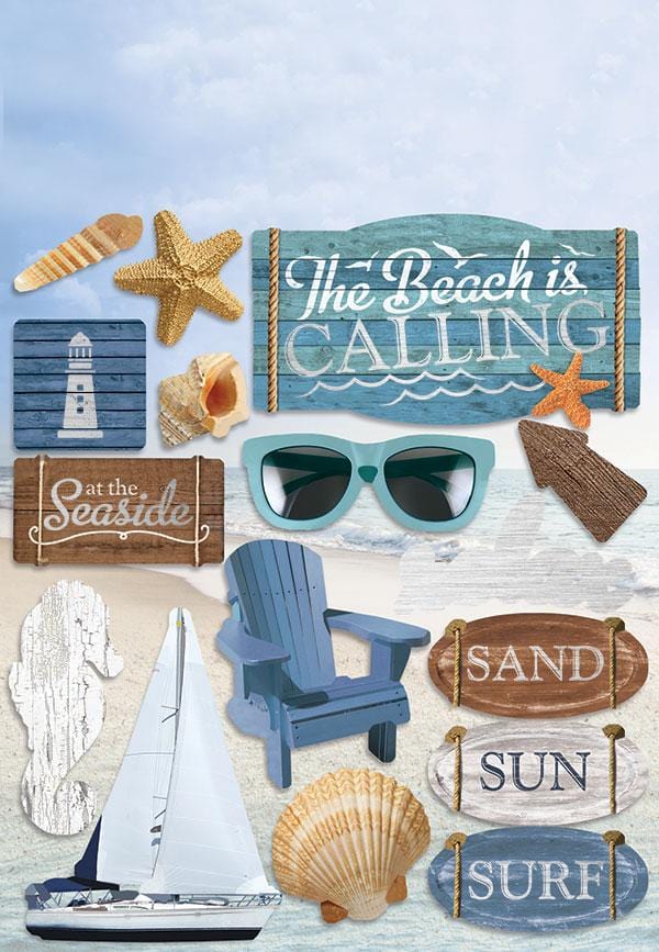  Scrapbook Stickers - Beach Multipack、mySite、ghnorth