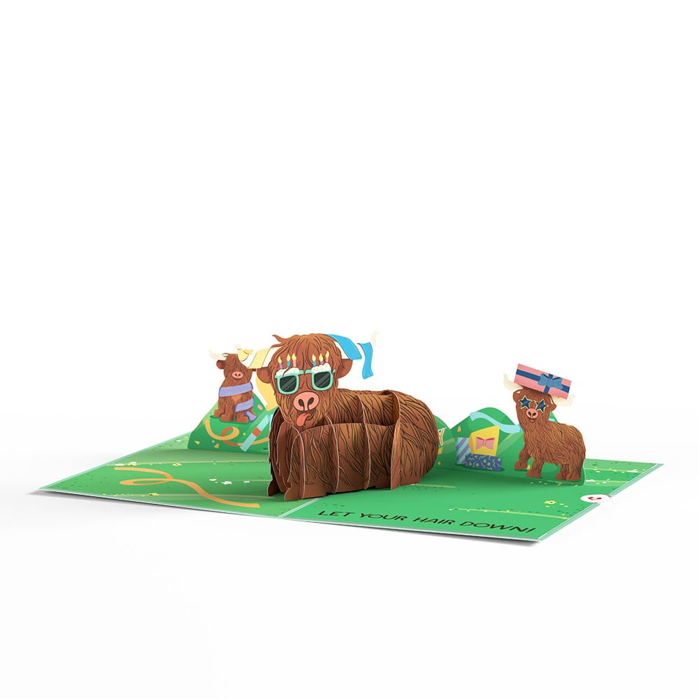 Highland Cow Birthday Pop-Up Card、mySite、solidvoid
