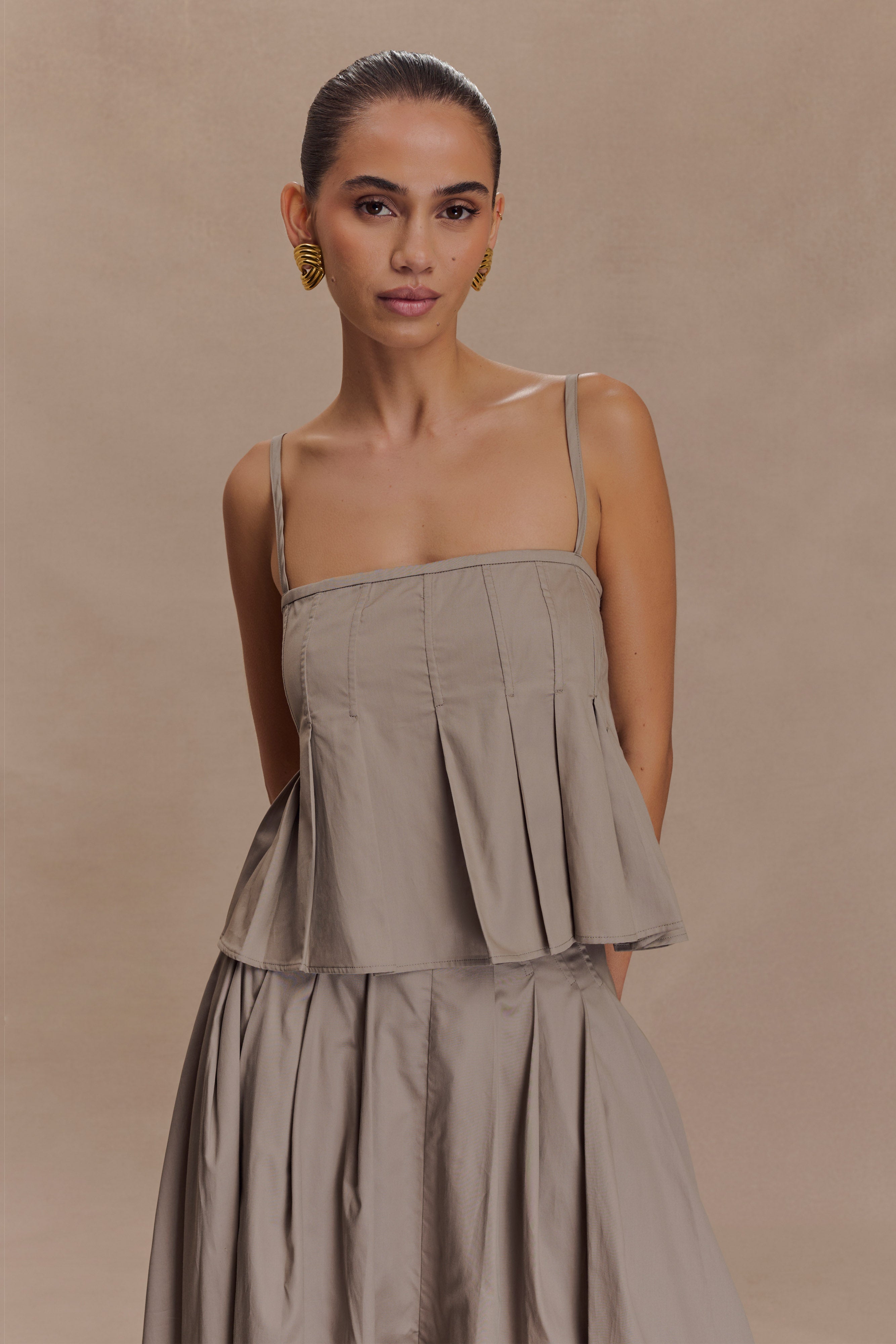 Mae Cotton Top - Pebble Brown、mySite、solidvoid