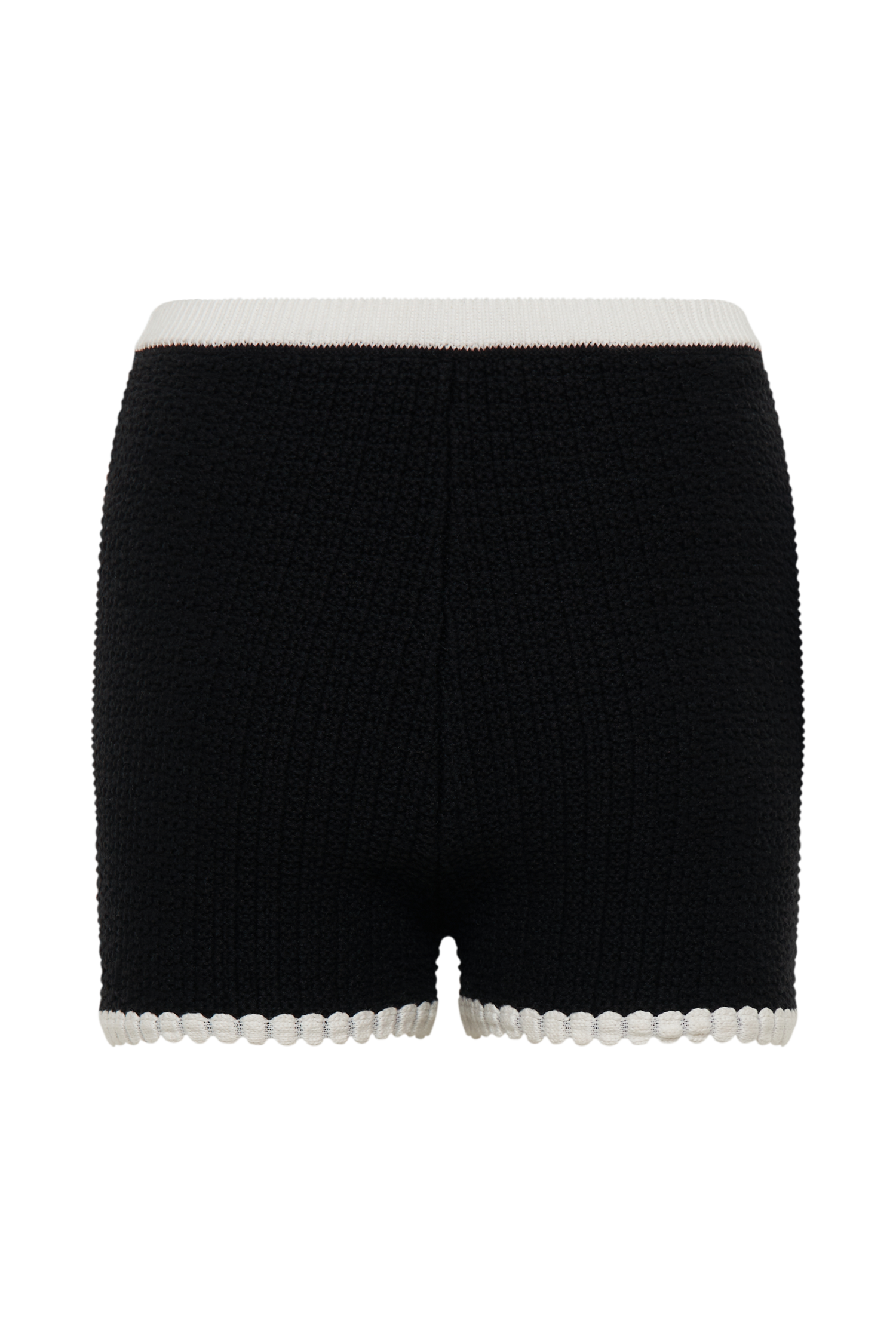 Saffron Contrast Knit Shorts - Black/White、mySite、solidvoid