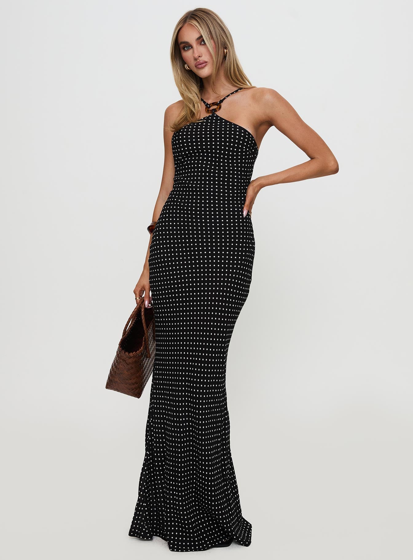 Evyn Halter Maxi Dress Polka Dot、mySite、solidvoid