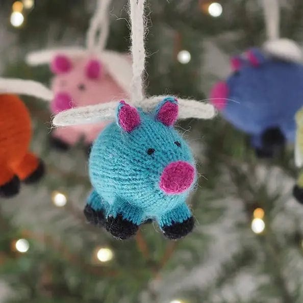 Flying Pig Ornament Handknit in Peru、mySite、g9winljtr