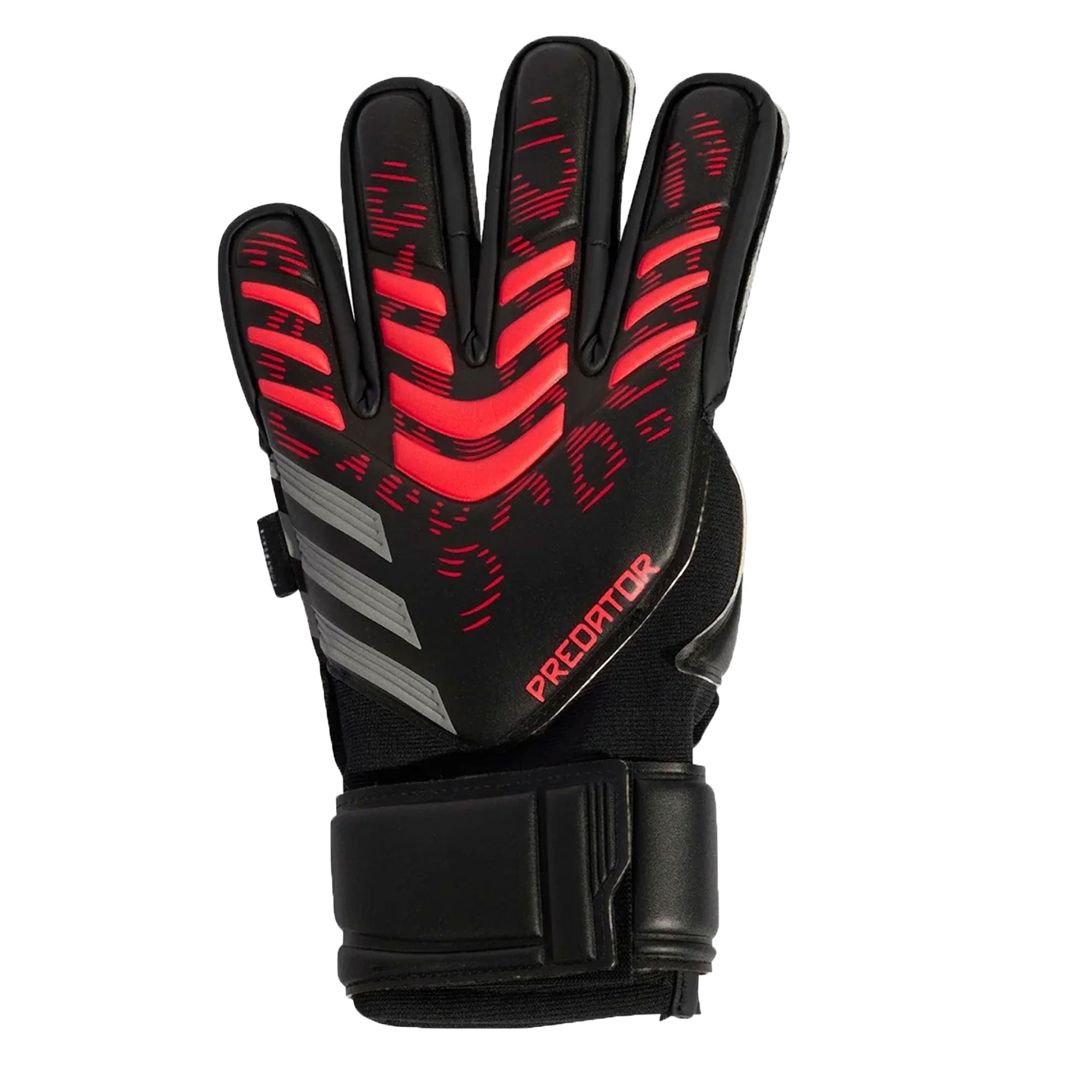adidas Men's Predator Match Fingersave Goalkeeper Gloves Black/Red、mySite、noshort