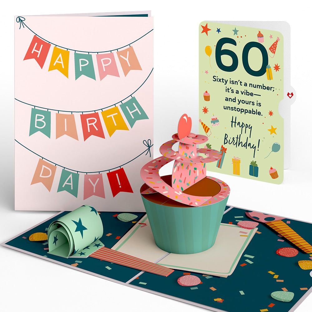 60th Birthday Cupcake Pop-Up Card and Sentiment Set、mySite、solidvoid