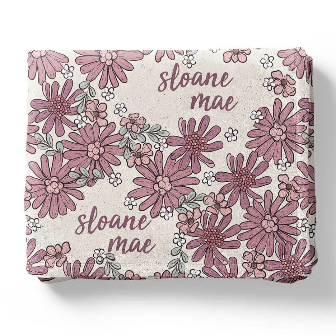  Maya's Moody Floral Personalized Kids Blanket、mySite、layawaytickets