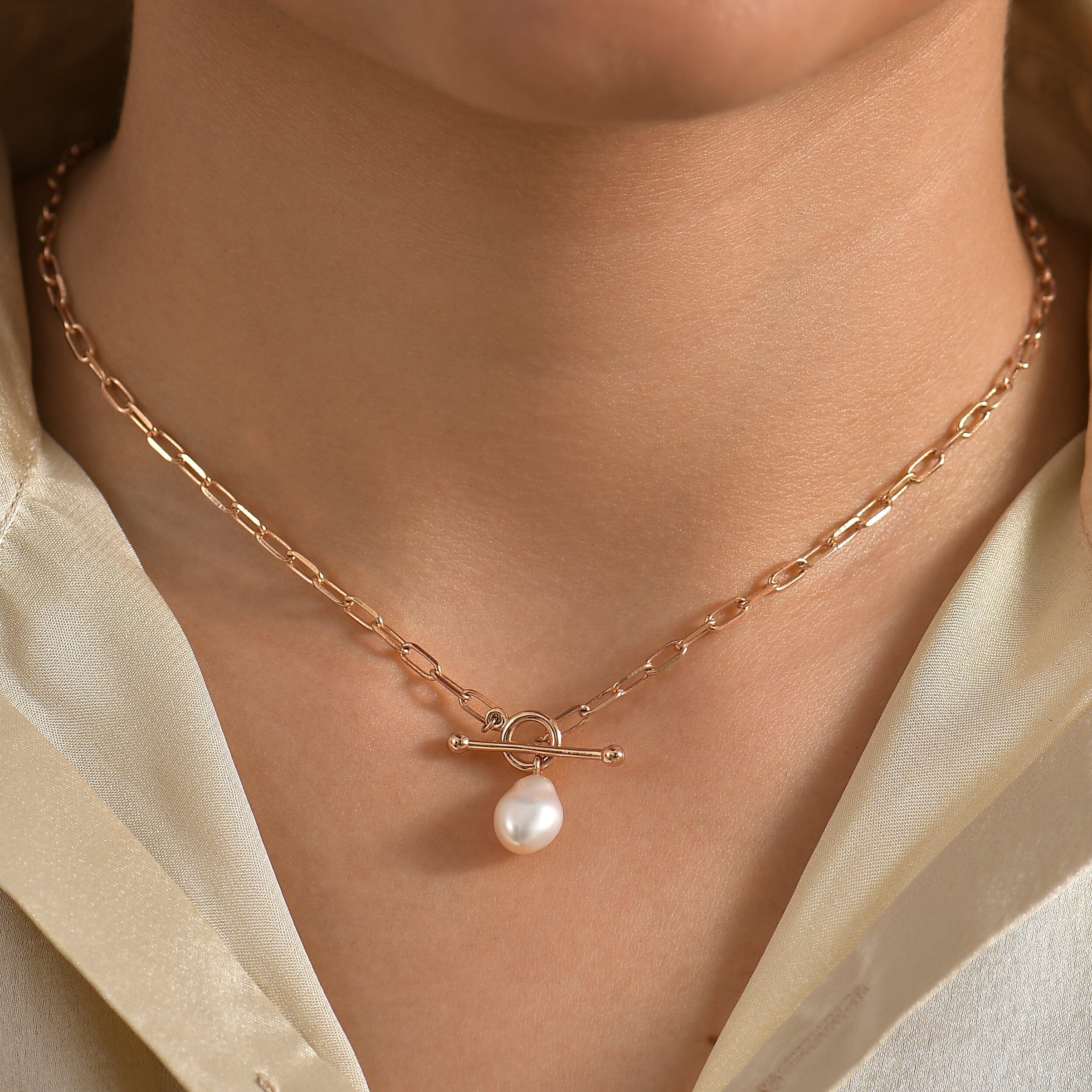 Pearl T-Lock Necklace - Oraya、mySite、hinf8tx79