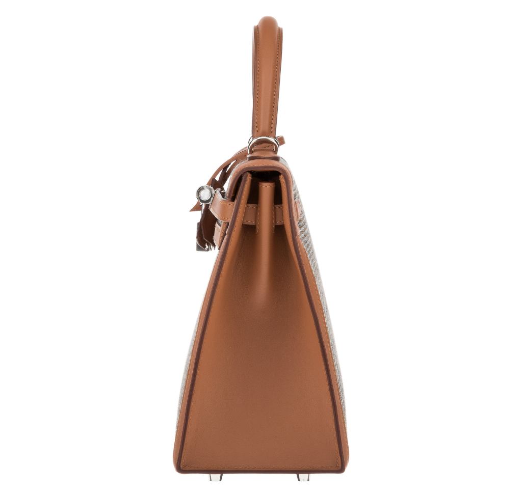 Hermès Kelly Sellier 25 Sesame Toile and Swift Leather Quadrille PHW Special Edition Bag、mySite、garminoutage.com