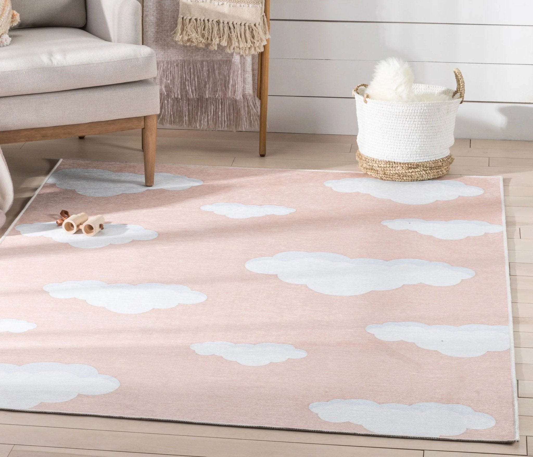 Cloud 9 Modern Coral Kids Flat-Weave Rug、mySite、gigharbornorthrealestate