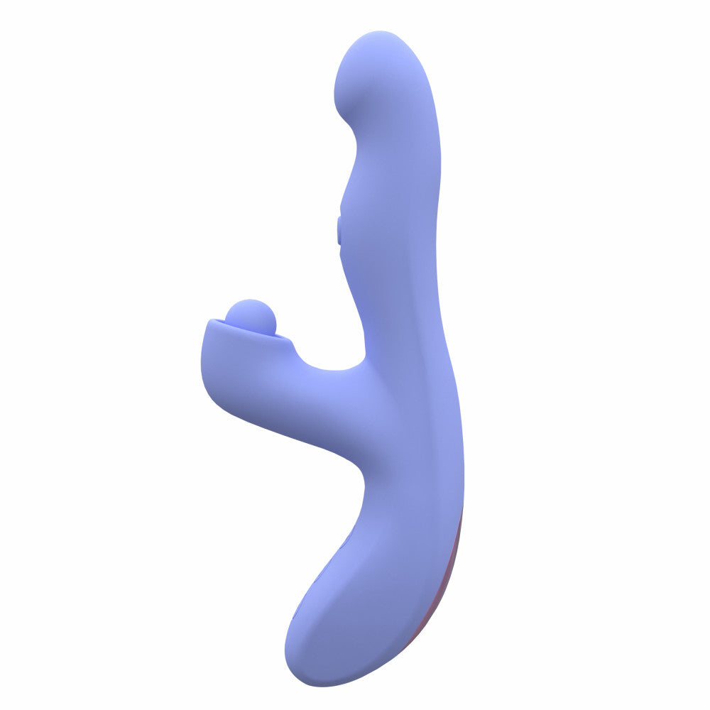 Blush Collection | Simone 8.5 Inch Clitoral G-Spot Dual Stimulation Silicone Rabbit Vibrator With Auto Warming - In Blue、mySite、bottomscart