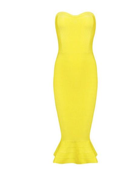  Cognac Dress | Yellow、mySite、merchandisen