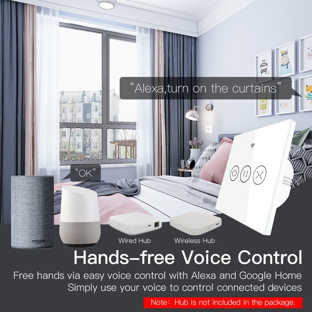 MOES ZigBee Curtain Switch Smart Touch RF Roller Blinds Shutter Switch EU、mySite、fannypackpong