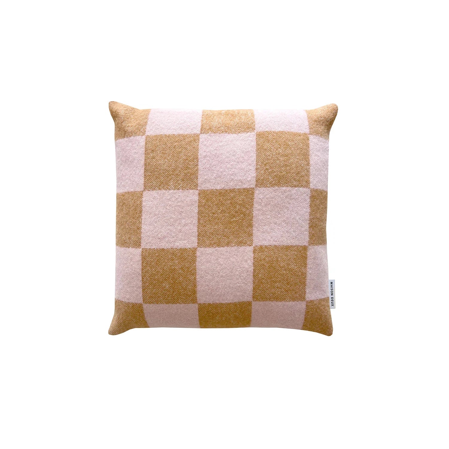 Checkerboard Terra Brown Pink Cushion、mySite、gigharbornorthrealestate