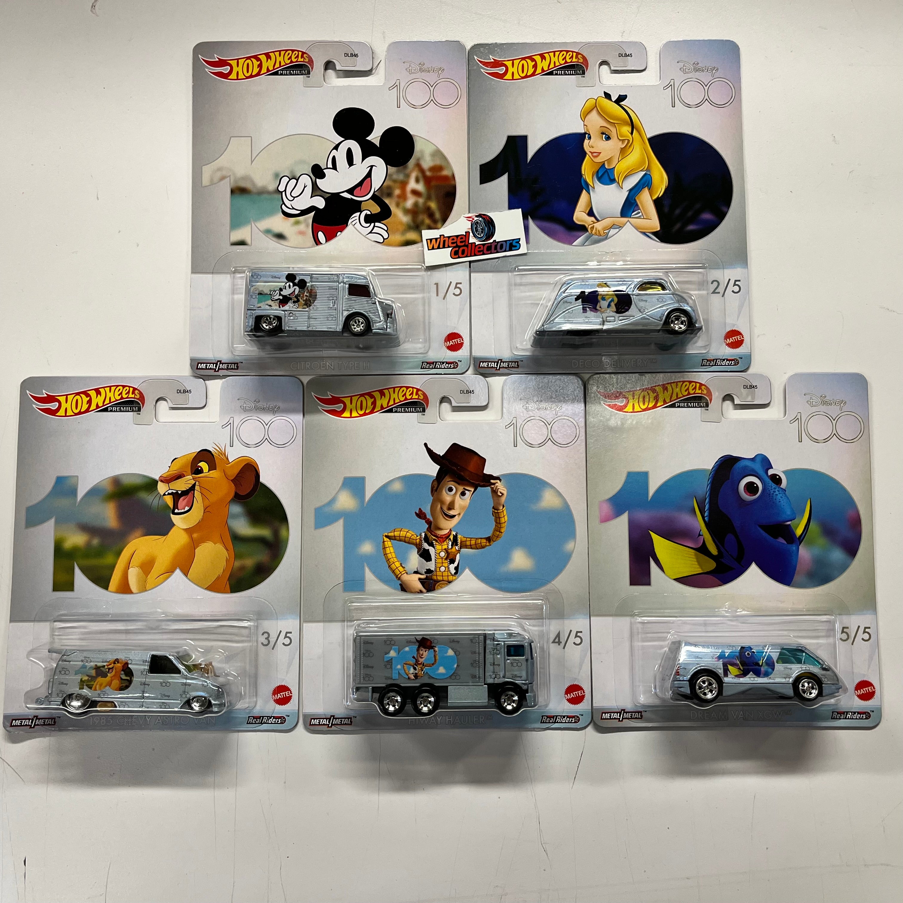 Disney 5 Car Set * 2023 Hot Wheels Pop Culture Disney 100 Years、mySite、hgirdovlk