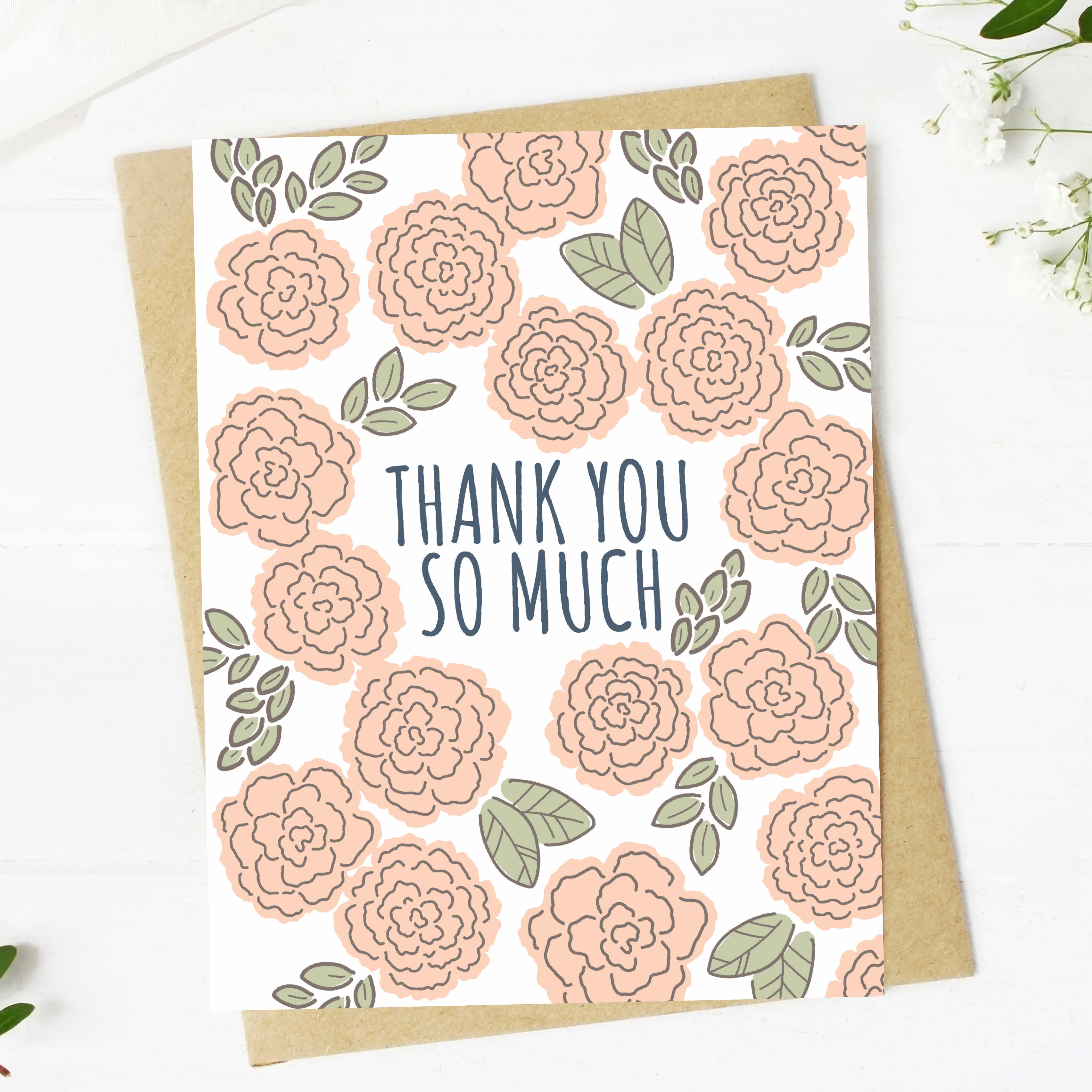  Thank you so much Floral Pattern Appreciation Card、mySite、ghnorth