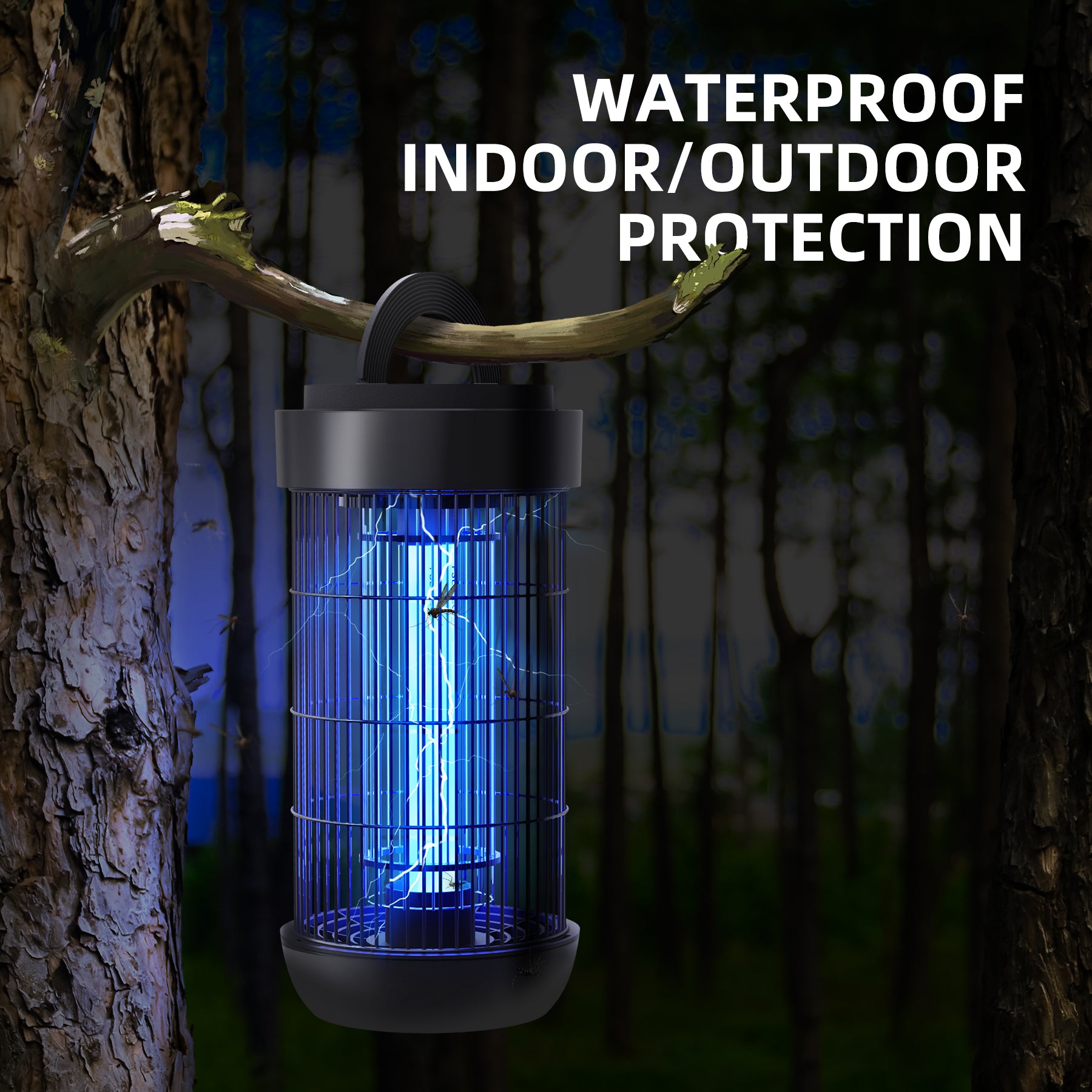 KLOUDIC Waterproof 4000V Mosquito Killer Electronic Insect Fly Trap Bug Zapper for Outdoor and Indoor Flies, Mosquitoes and Gnats、mySite、fannypackpong