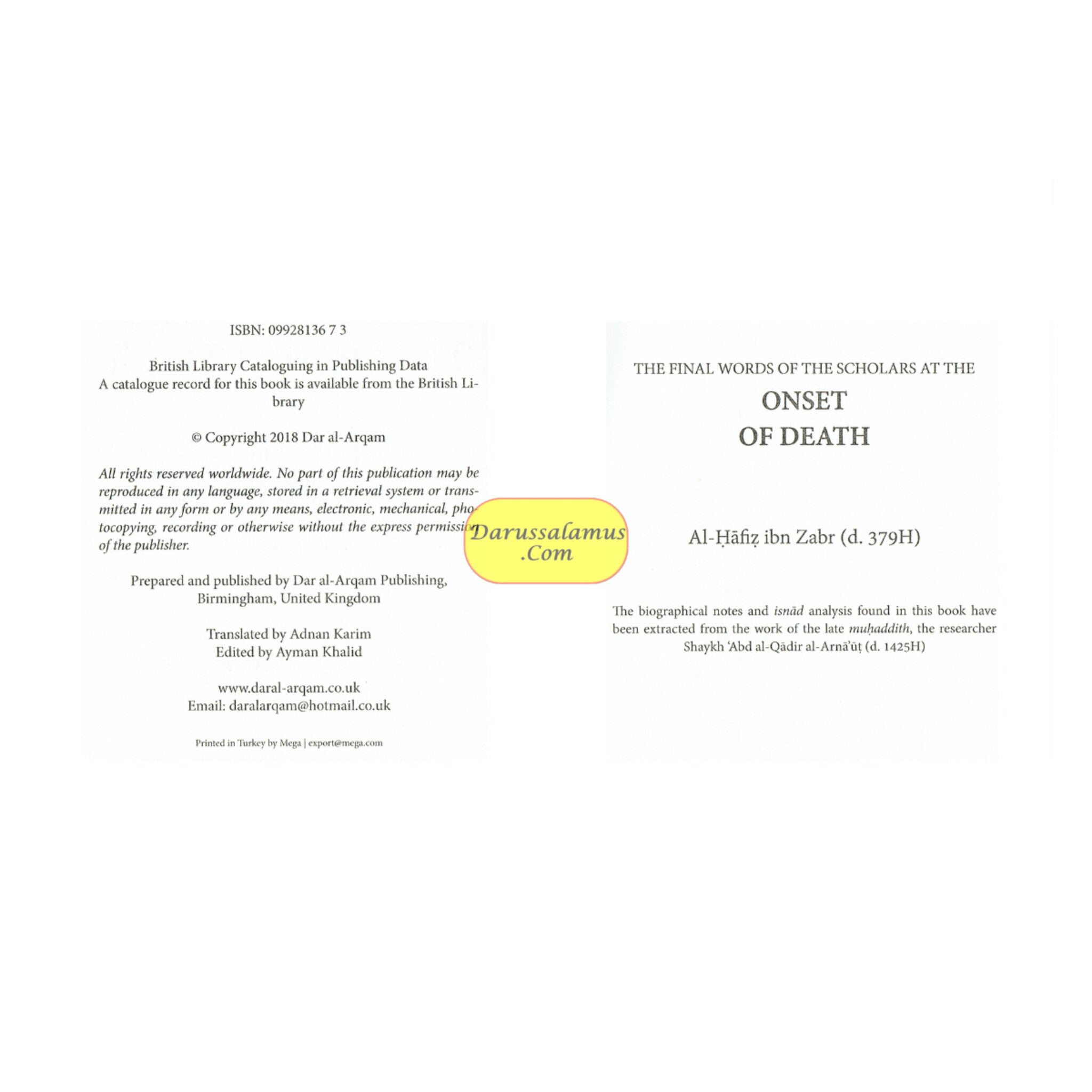 The Final Words of the Scholars at The Onset of Death By Ibn Zabr Al Rabi、mySite、topwebapps