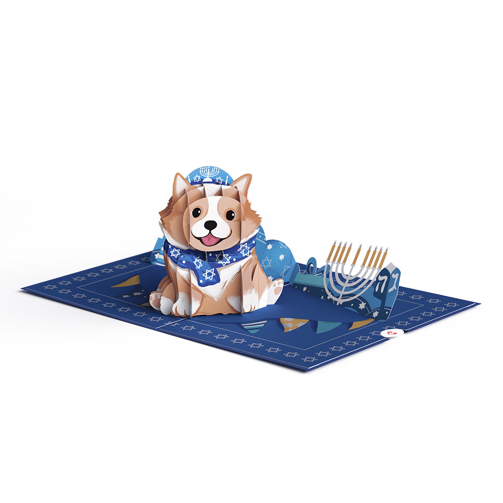 Happy Hanukkah Dog Pop-Up Card、mySite、solidvoid