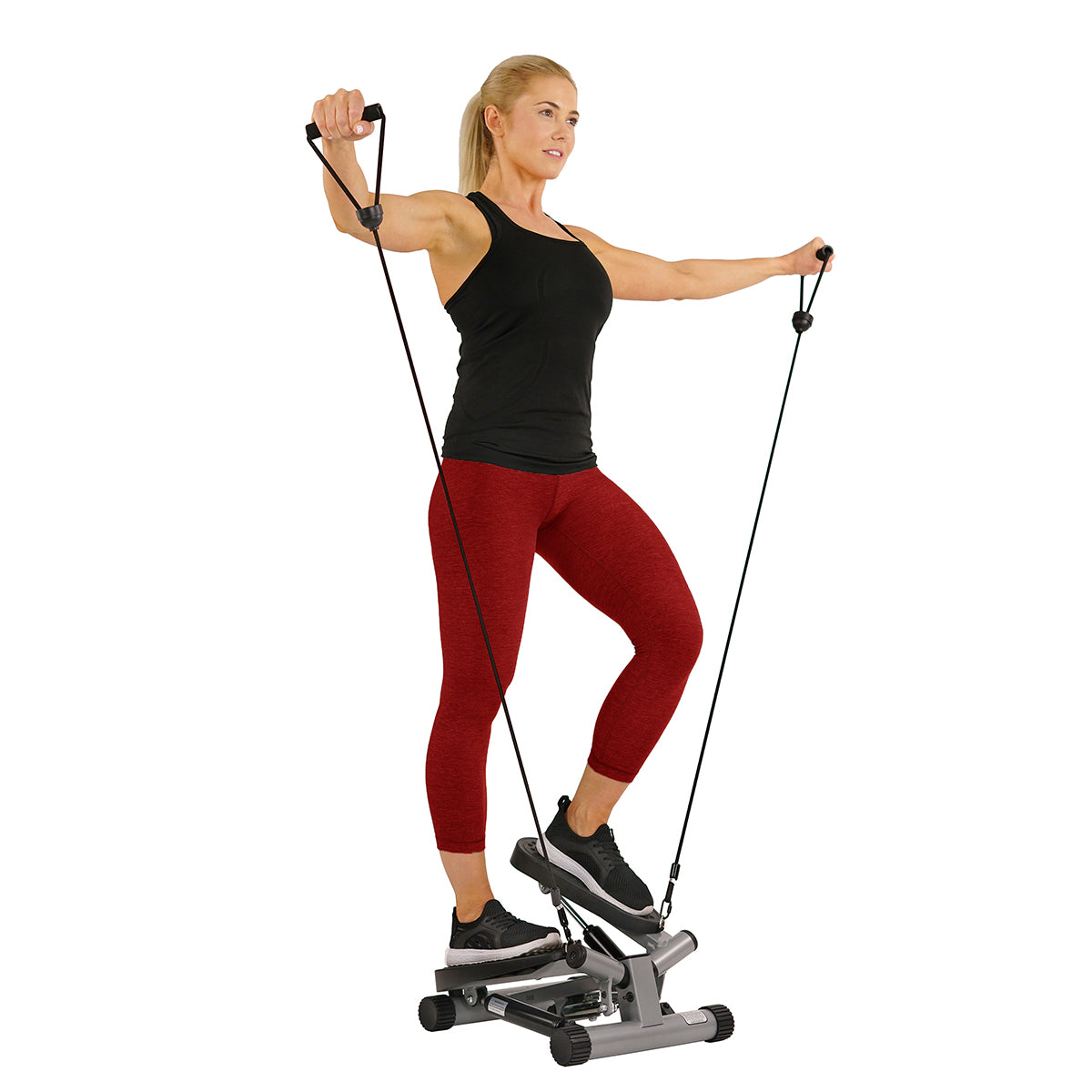  Twisting Stair Stepper Step Machine w/ Resistance Bands and LCD Monitor、mySite、ghnorth