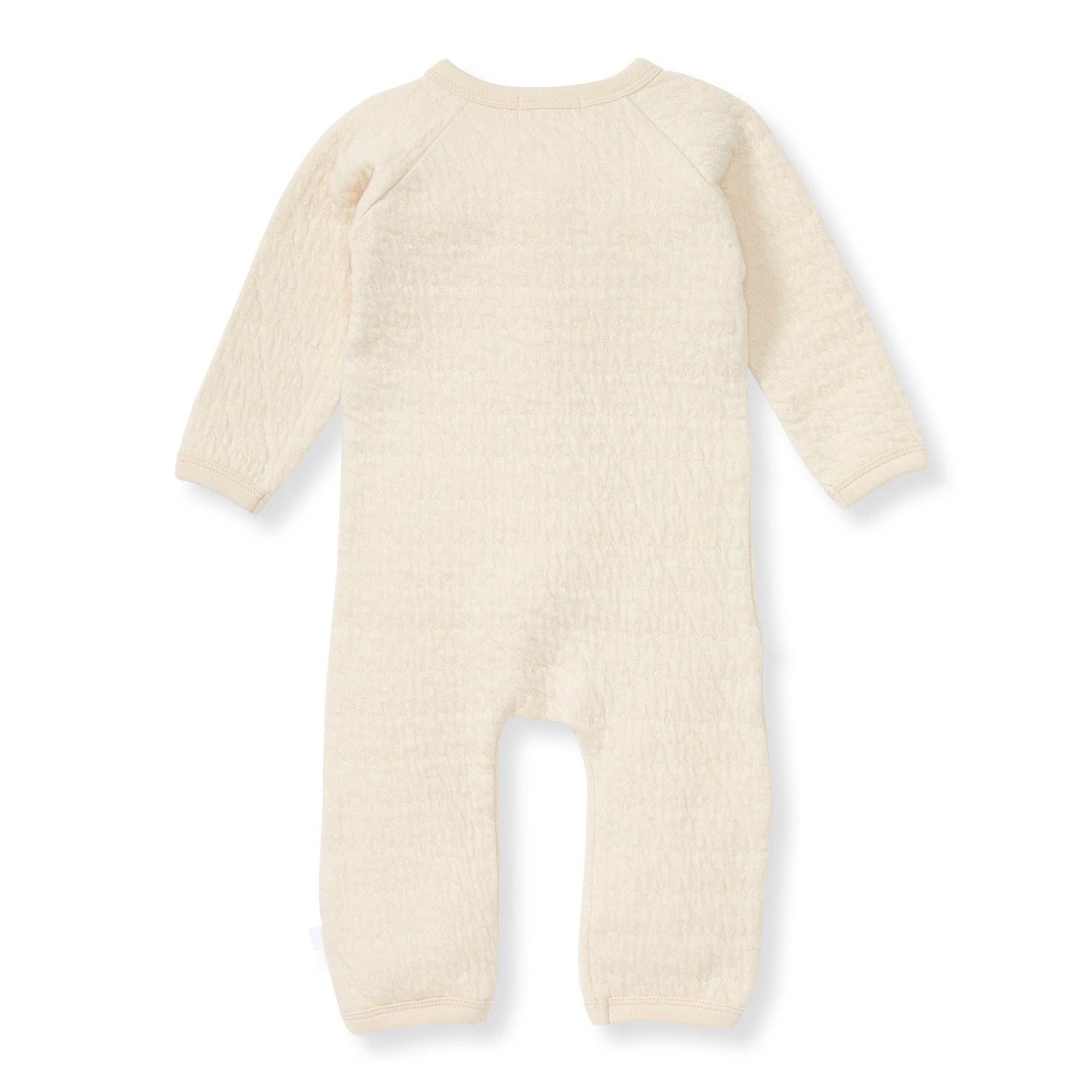 Organic Cotton Quilted Bee Wrap-Front Baby Jumpsuit - Oat、mySite、g9winljtr