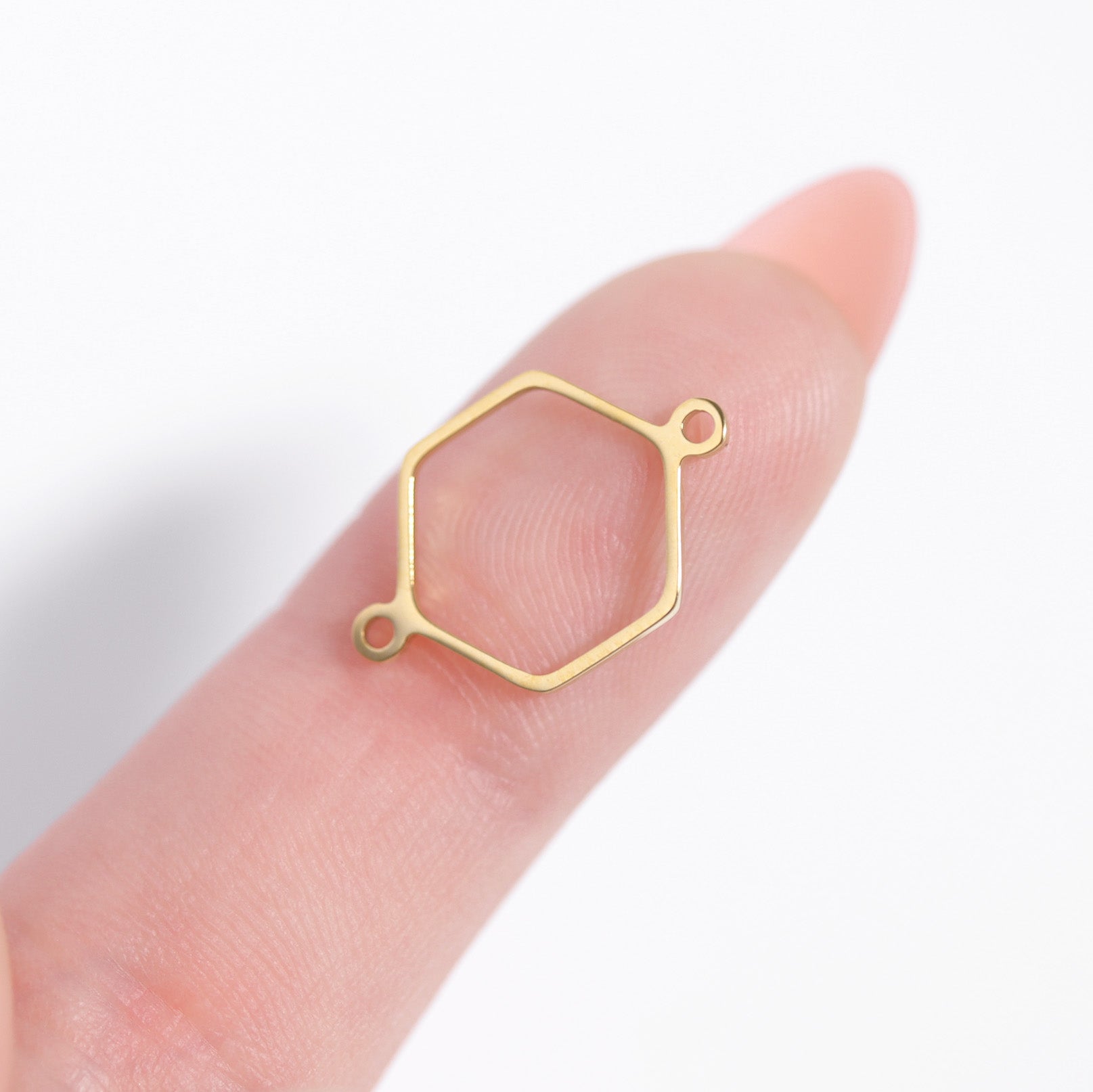 18K Gold PVD Stainless Steel Hexagon Connector Charms / SBB0336、mySite、dreamappss