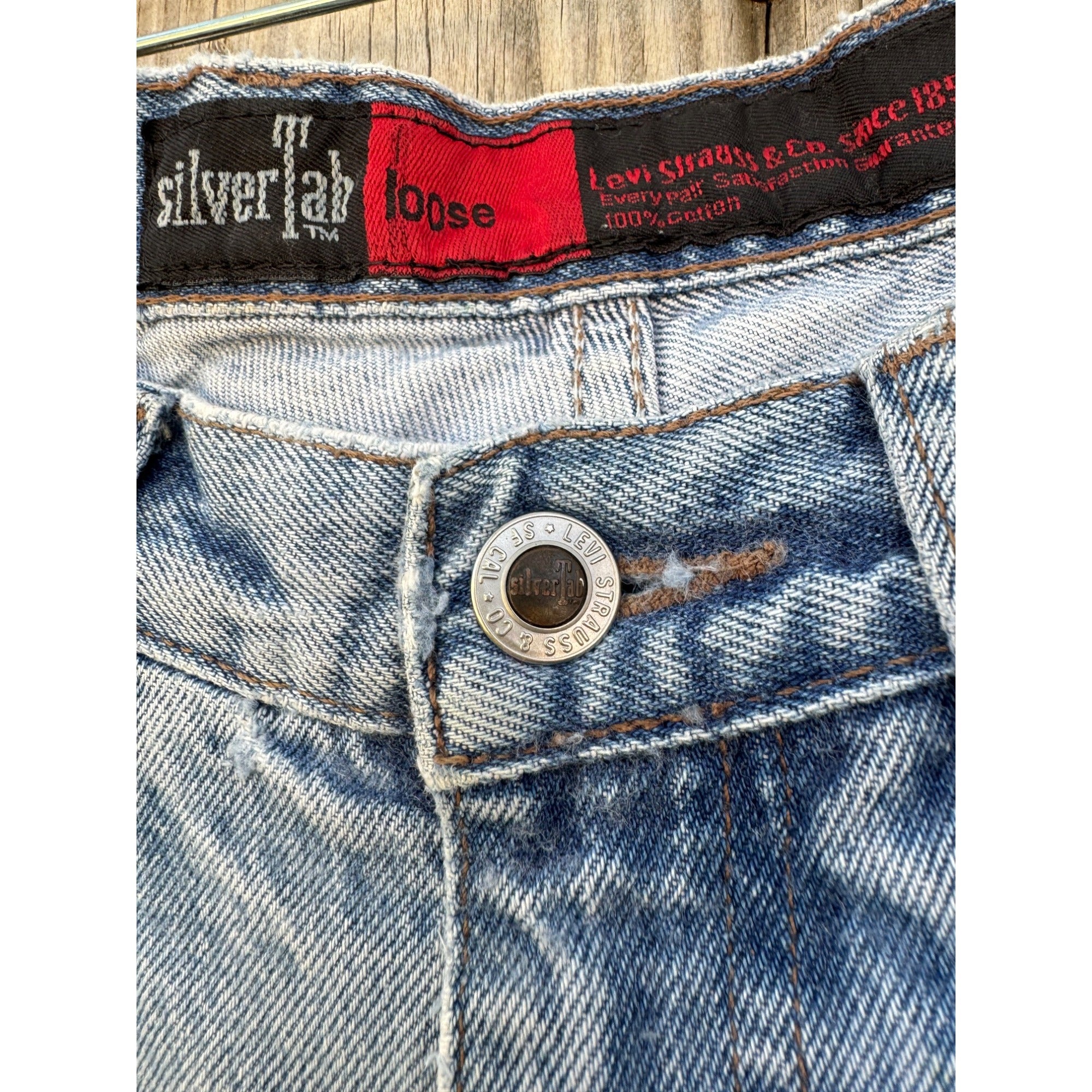 90's Levi's silverTab Medium Wash Cut Off Raw Hem Denim Jean Shorts 32、mySite、garagedoors4me