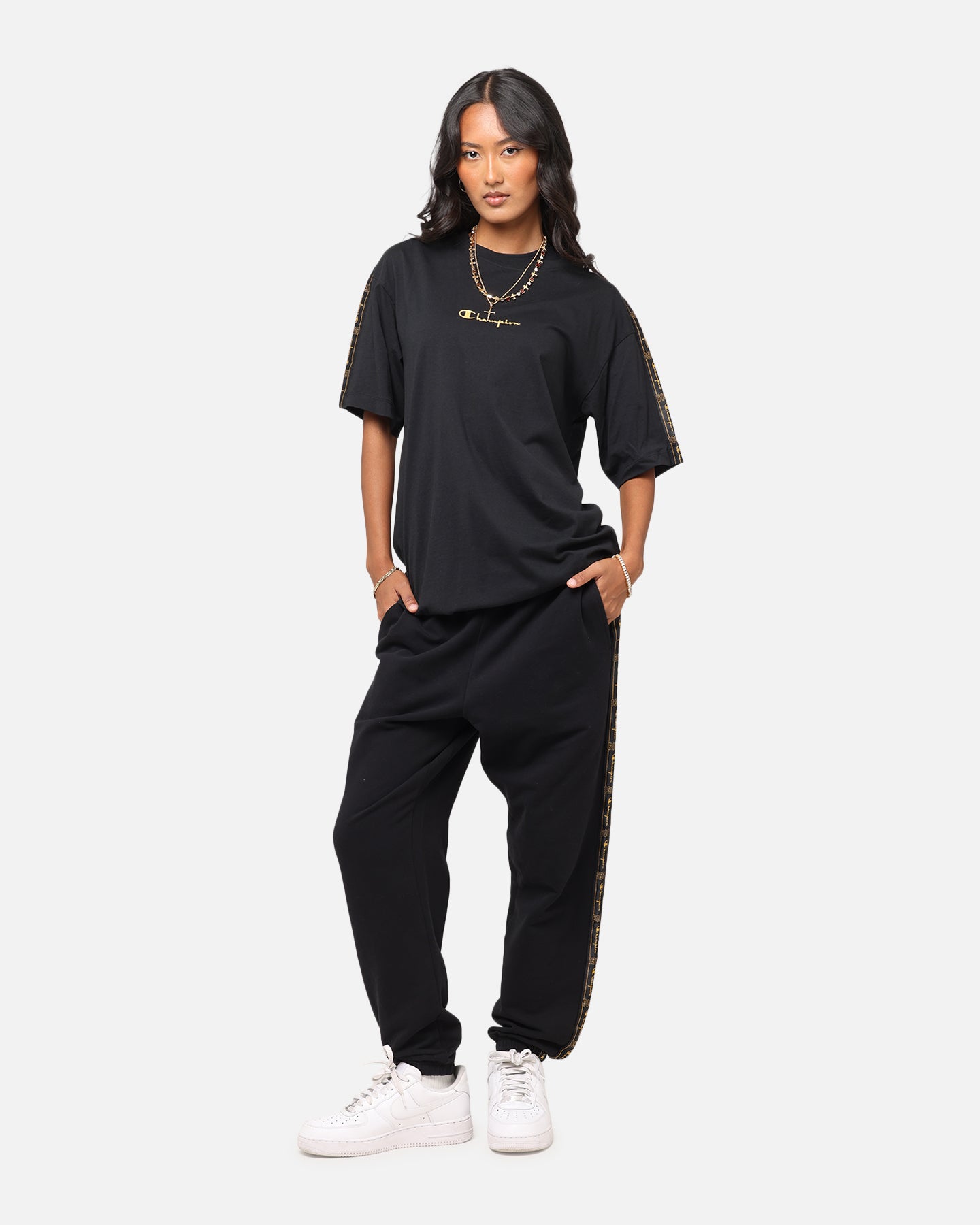 Champion Lux Taping T-Shirt Black、mySite、zt4zffjzw