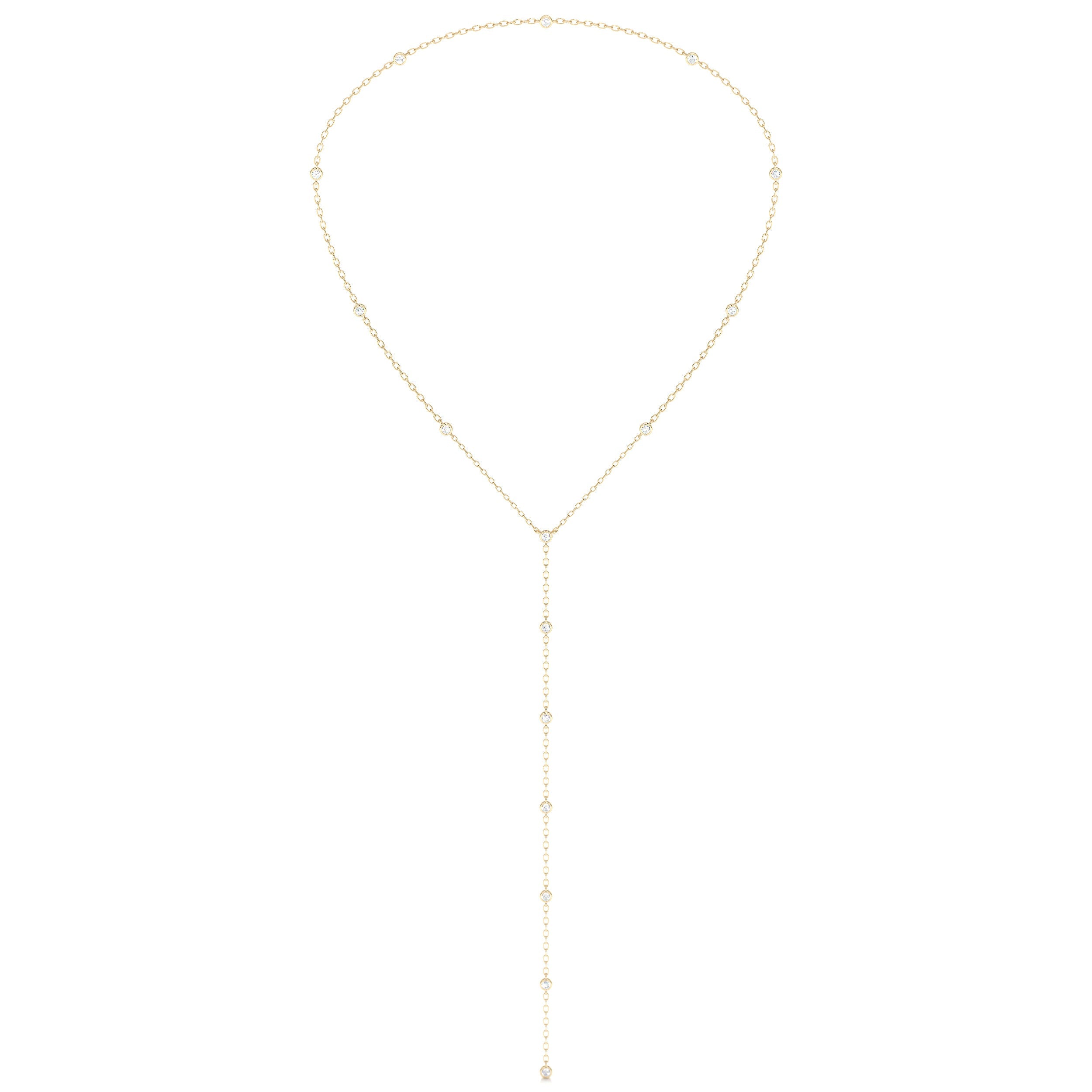 Tie Lab Grown Diamond Necklace (1.1 Carat) -18K Yellow Gold、mySite、hinf8tx79