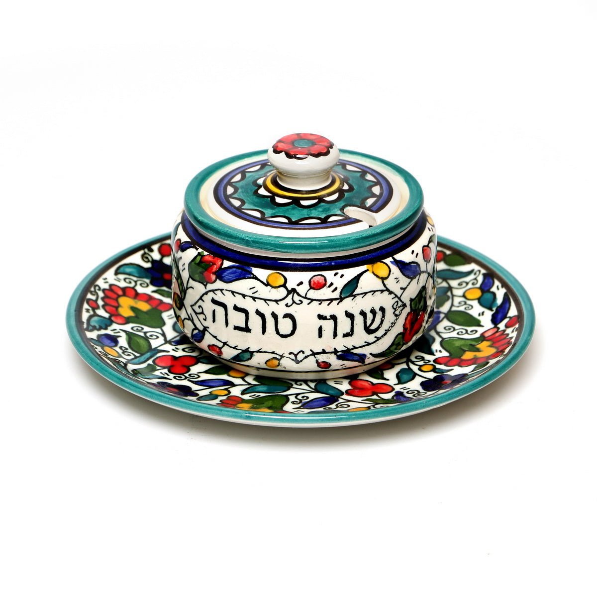  Armenian Teal Flowers Dvash Dish and Plate、mySite、elrpsem3k