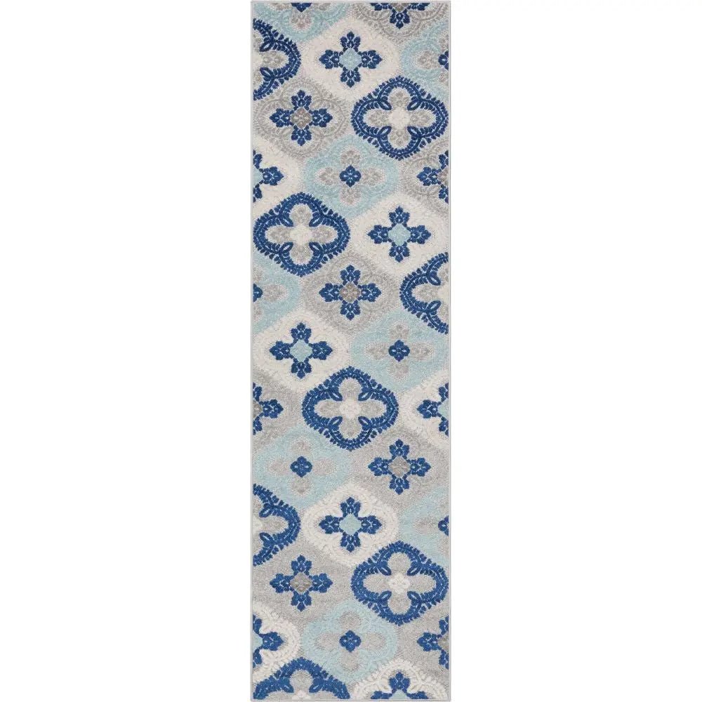 Loewy Modern Geometric Indoor/Outdoor Blue High-Low Rug、mySite、gigharbornorthrealestate