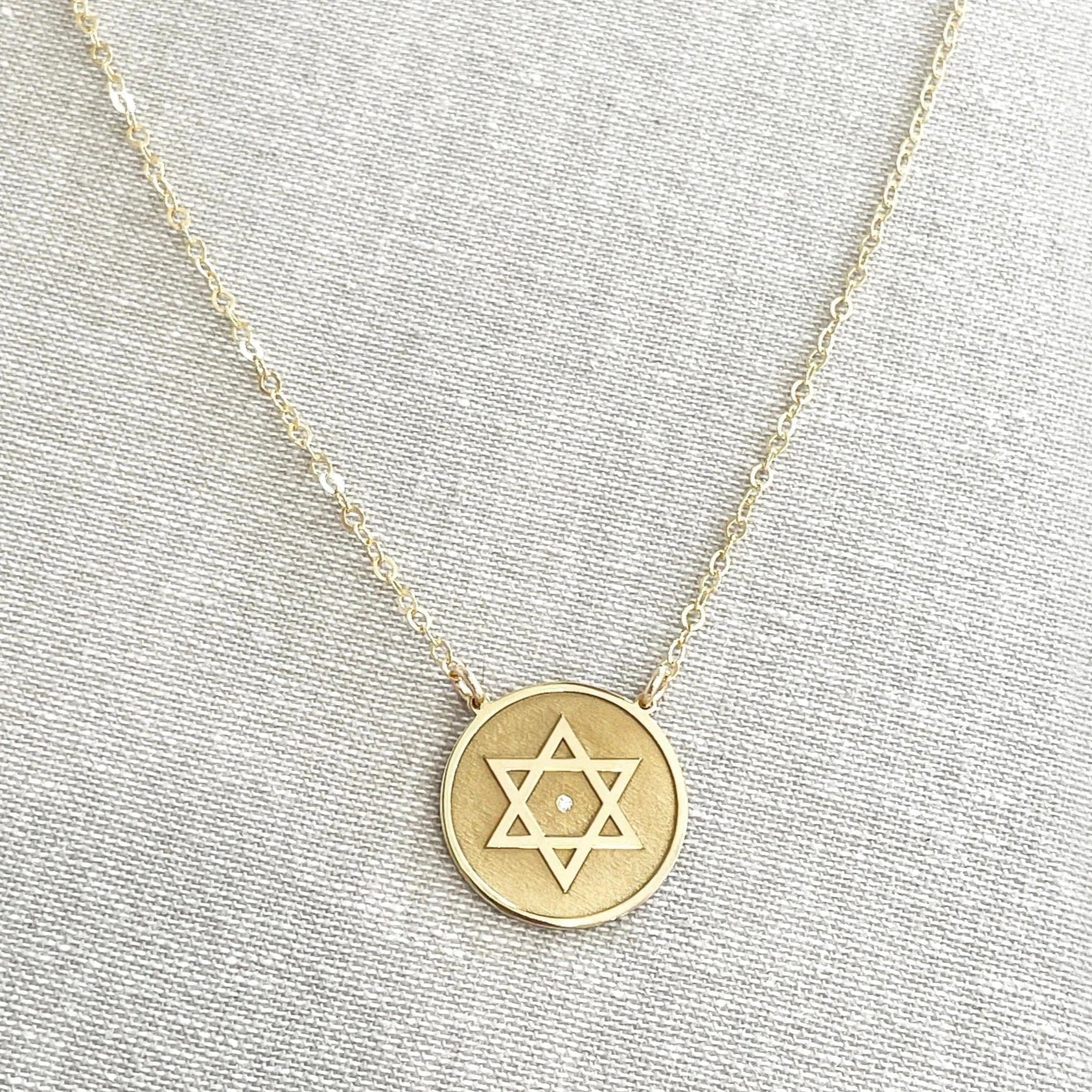 Dalit Star of David Diamond Necklace by Miriam Merenfeld - (Gold-Plated or Sterling Silver)、mySite、topwebapps