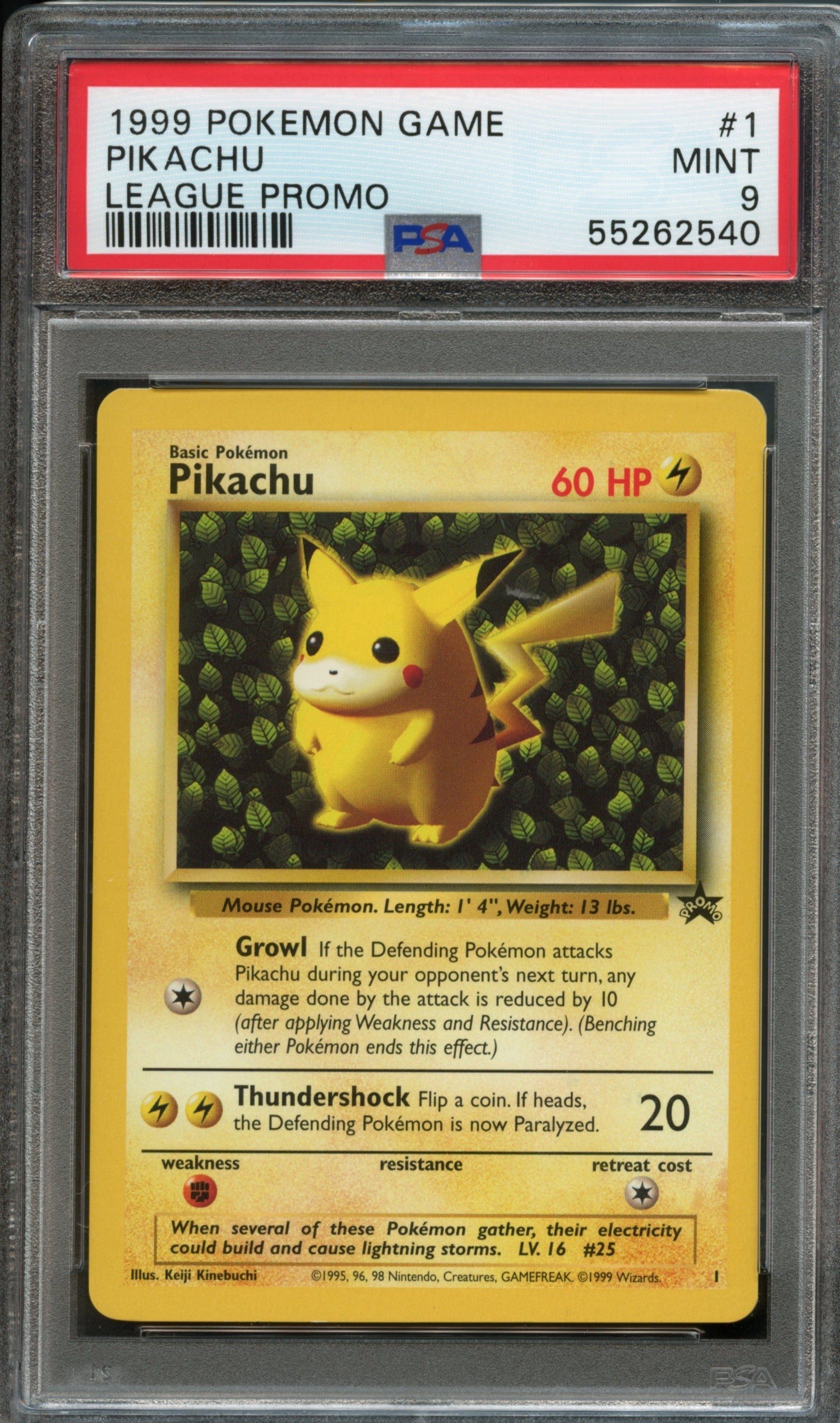 Pikachu #1 PSA 9 1999 League Black Star Promo、mySite、waistdrama