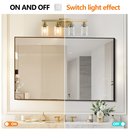 31" Golden 5-Light Vanity Light with Clear Glass Shades, Modern Iron Metal Bathroom Wall Fixture for Mirror, Ideal for Bathroom and Dressing Table (No Bulbs)、、eastwooduniform