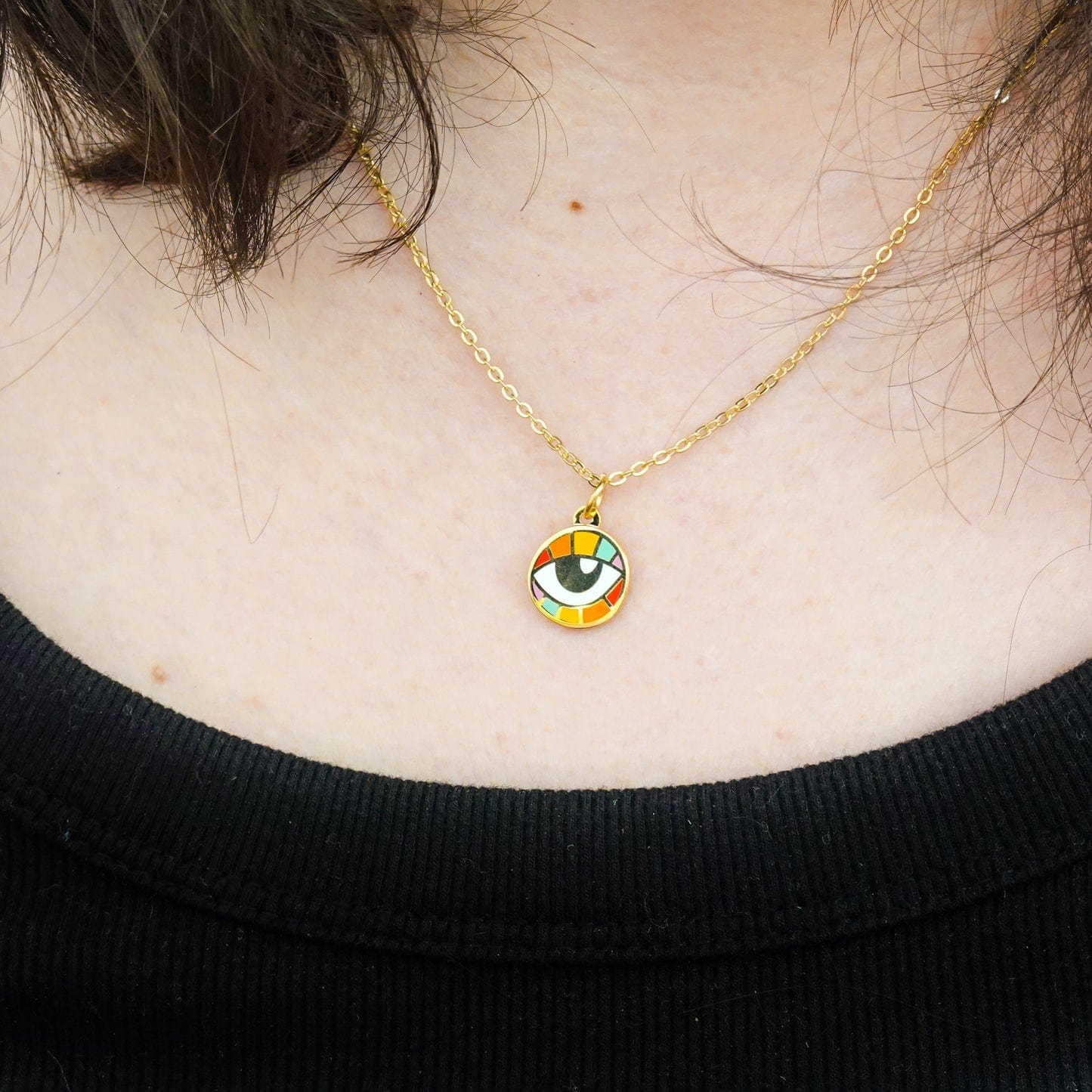 Rainbow Evil Eye Necklace、mySite、topwebapps