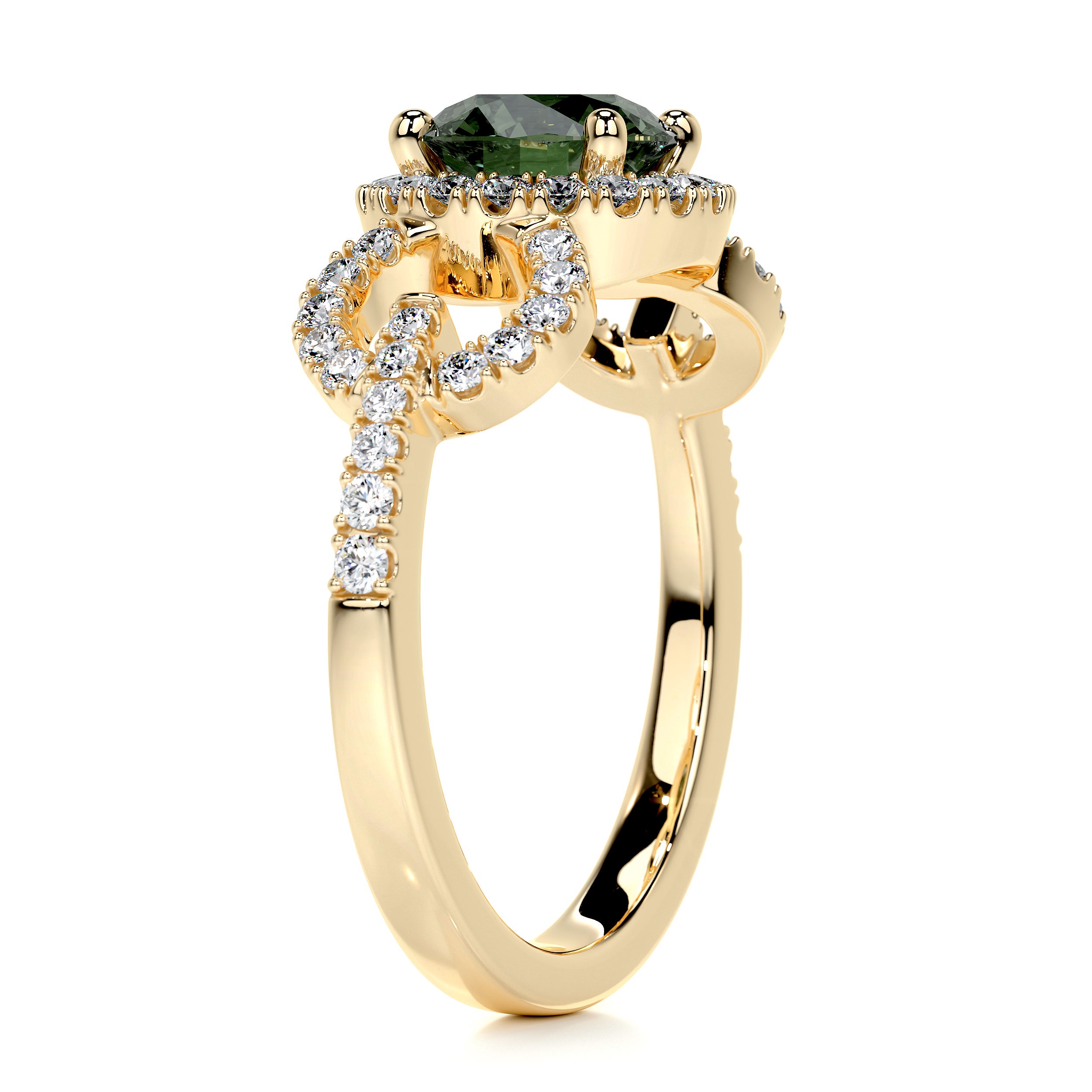 Elize Green Gemstone & Diamonds Ring (1.25 Carat) -18K Yellow Gold、mySite、hinf8tx79