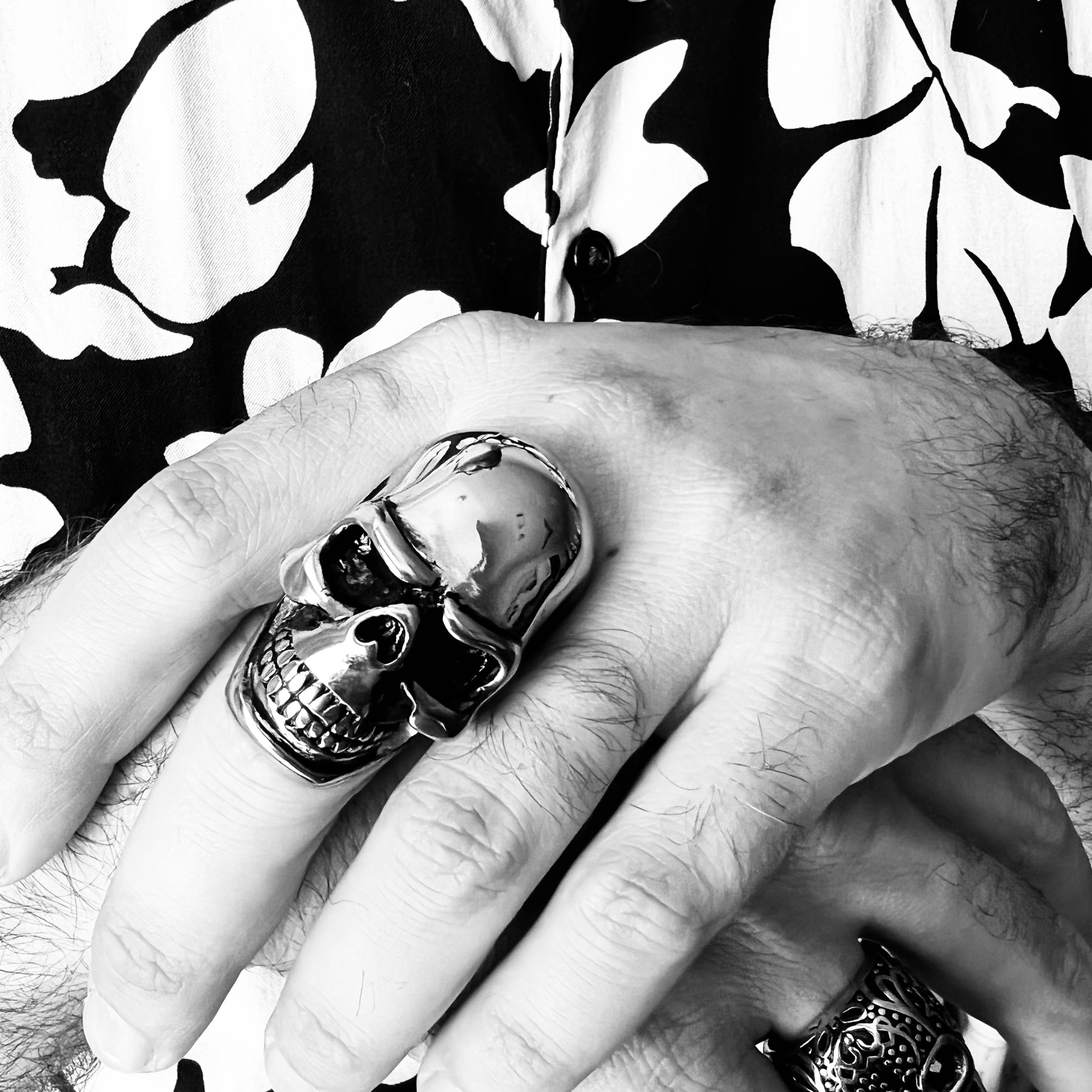 Stainless Steel Grinning Skull Ring / SCR4024、mySite、dreamappss