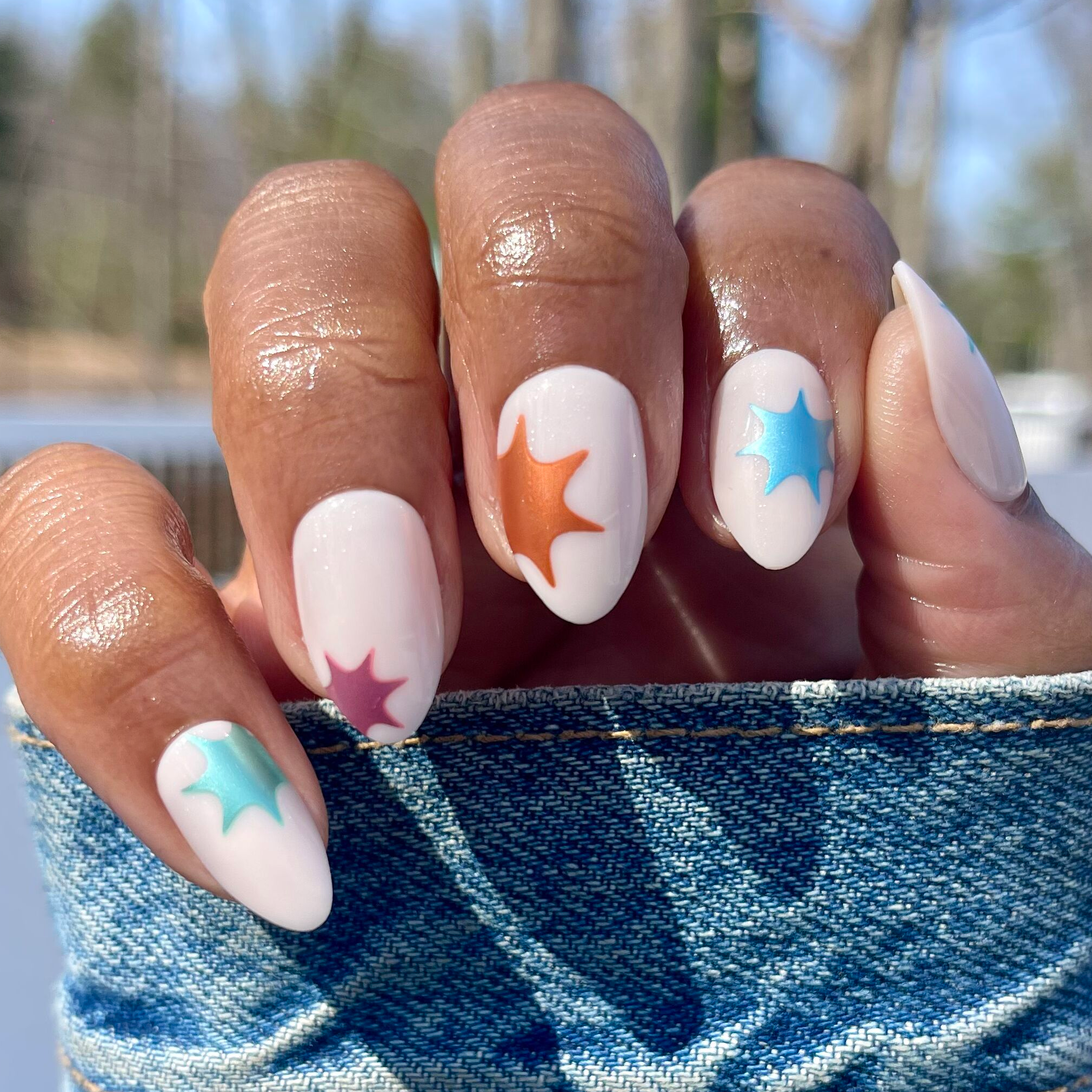 Chrome Burst - Press-On | Medium | Almond、mySite、solidvoid