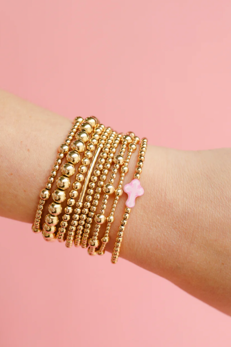 6MM Gold Beaded Bracelet- S/M、mySite、hinf8tx79