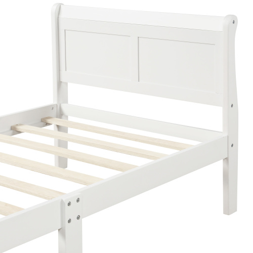 Wood Platform Bed Twin Bed Frame Mattress Foundation Sleigh Bed with Headboard/Footboard/Wood Slat Support、、casual