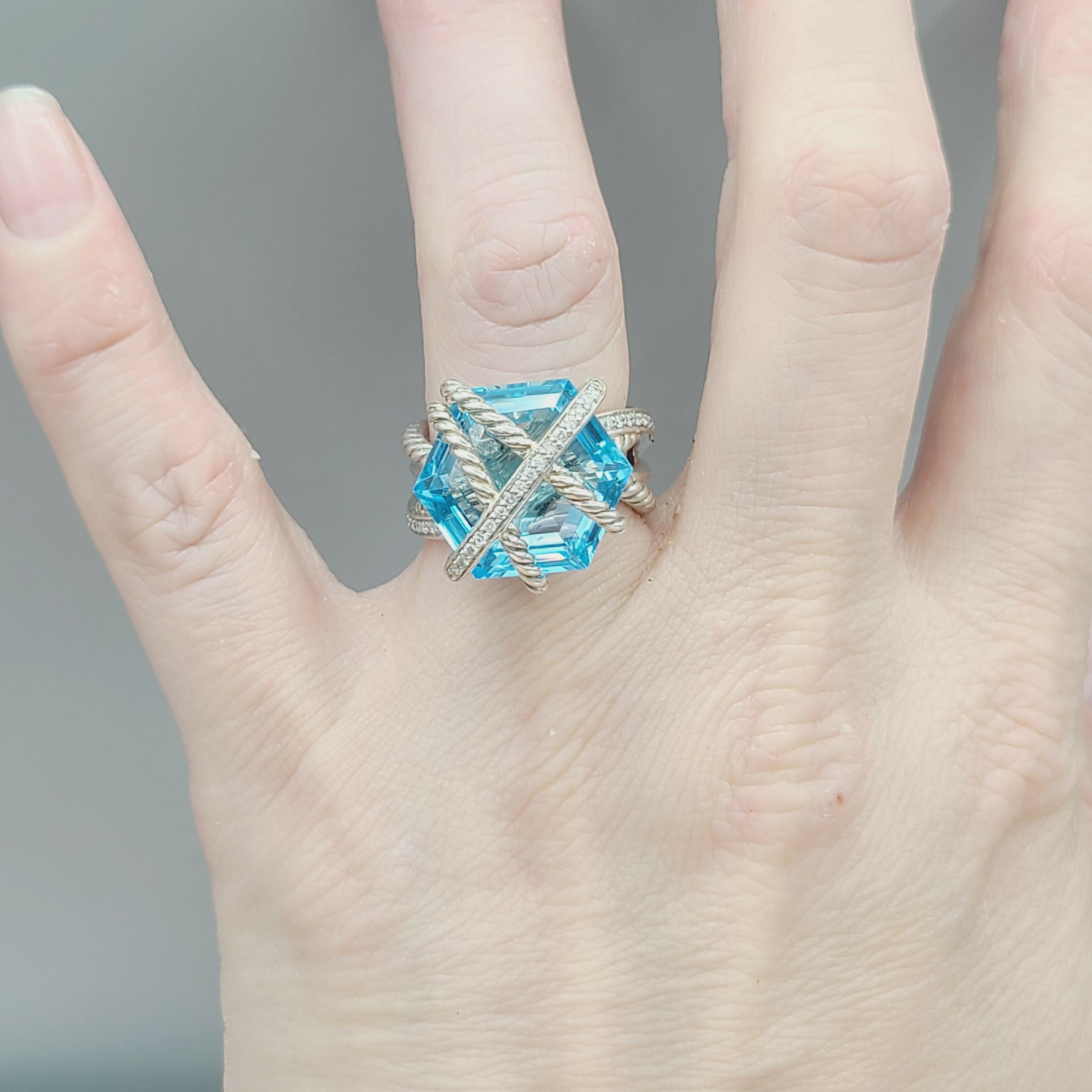 David Yurman Cable Wrap Ring 鈥?Blue Topaz & Diamond、mySite、hinf8tx79